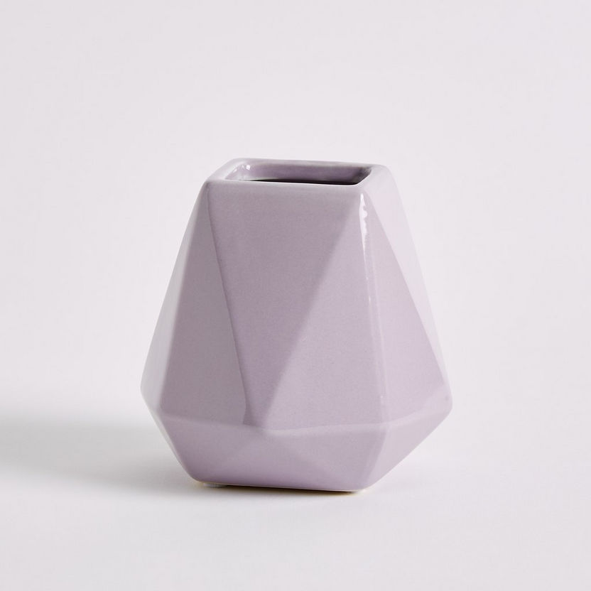Sansa Small Ceramic Faceted Vase - 13.5x13.5x13 cm-Vases-image-4