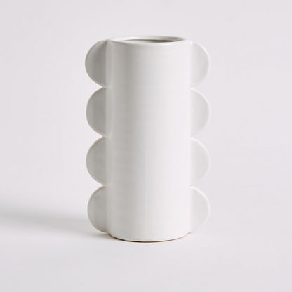 Sansa Medium Ceramic Sphere in Cylinder Vase - 14x9x22 cms