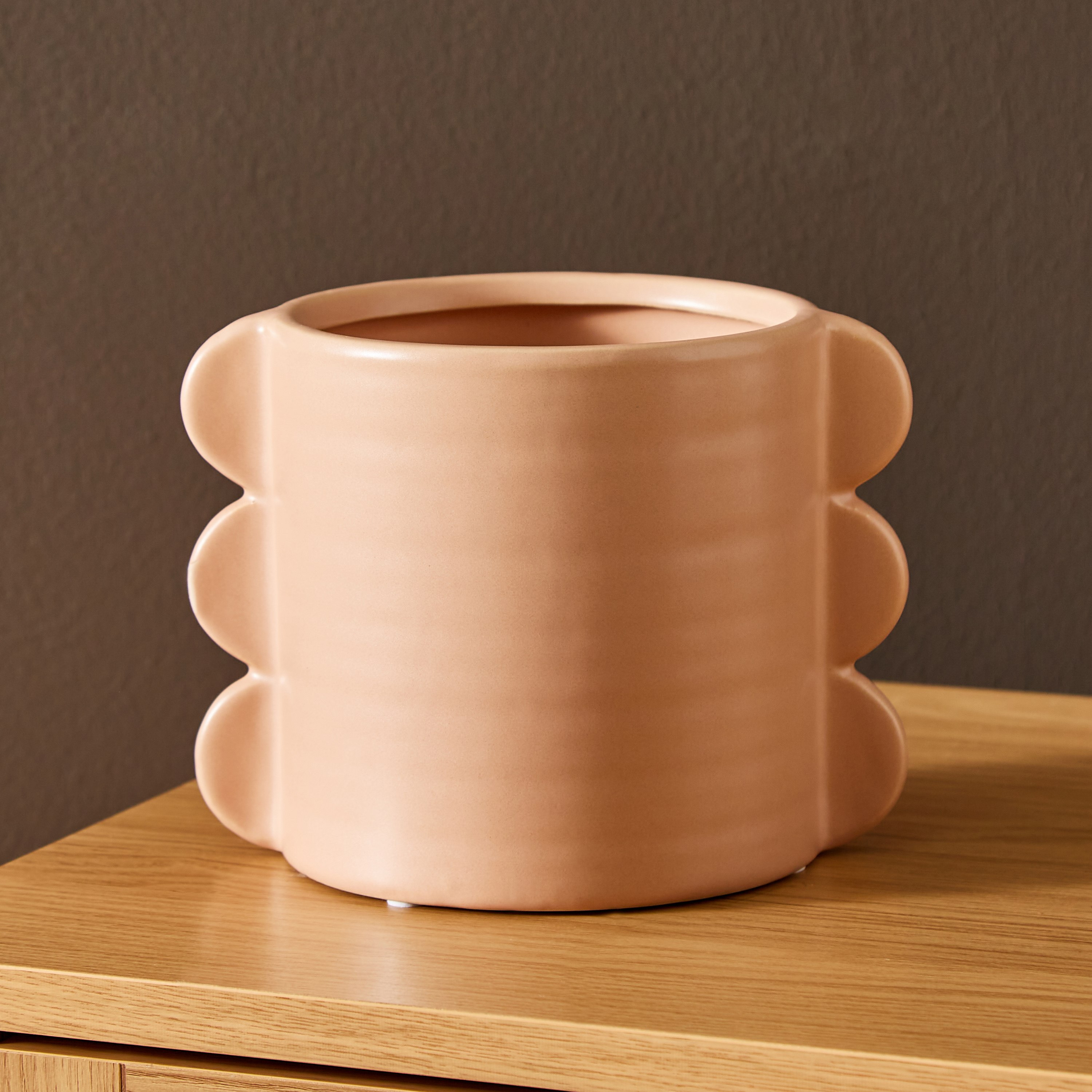 مزهرية أسطوانية سيراميك صغيرة بتصميم كروي من سانسا - 17.5x13.5x13.5 سم-hbxbedroom-decorandaccessories-vases-image-2