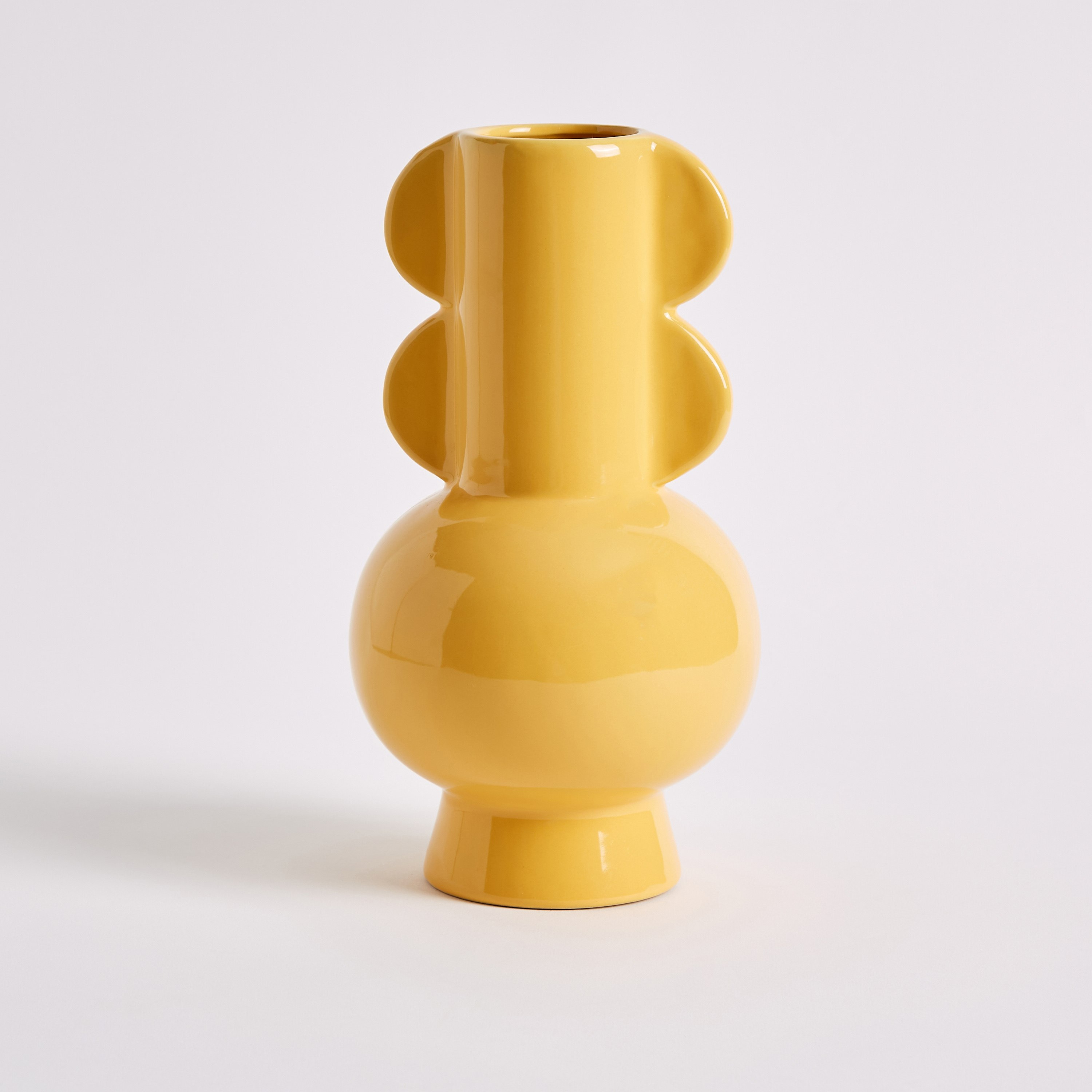مزهرية سيراميك مزيّنة بشكل كروي من سانسا - 13x13x24.5 سم-hbxbedroom-decorandaccessories-vases-image-5