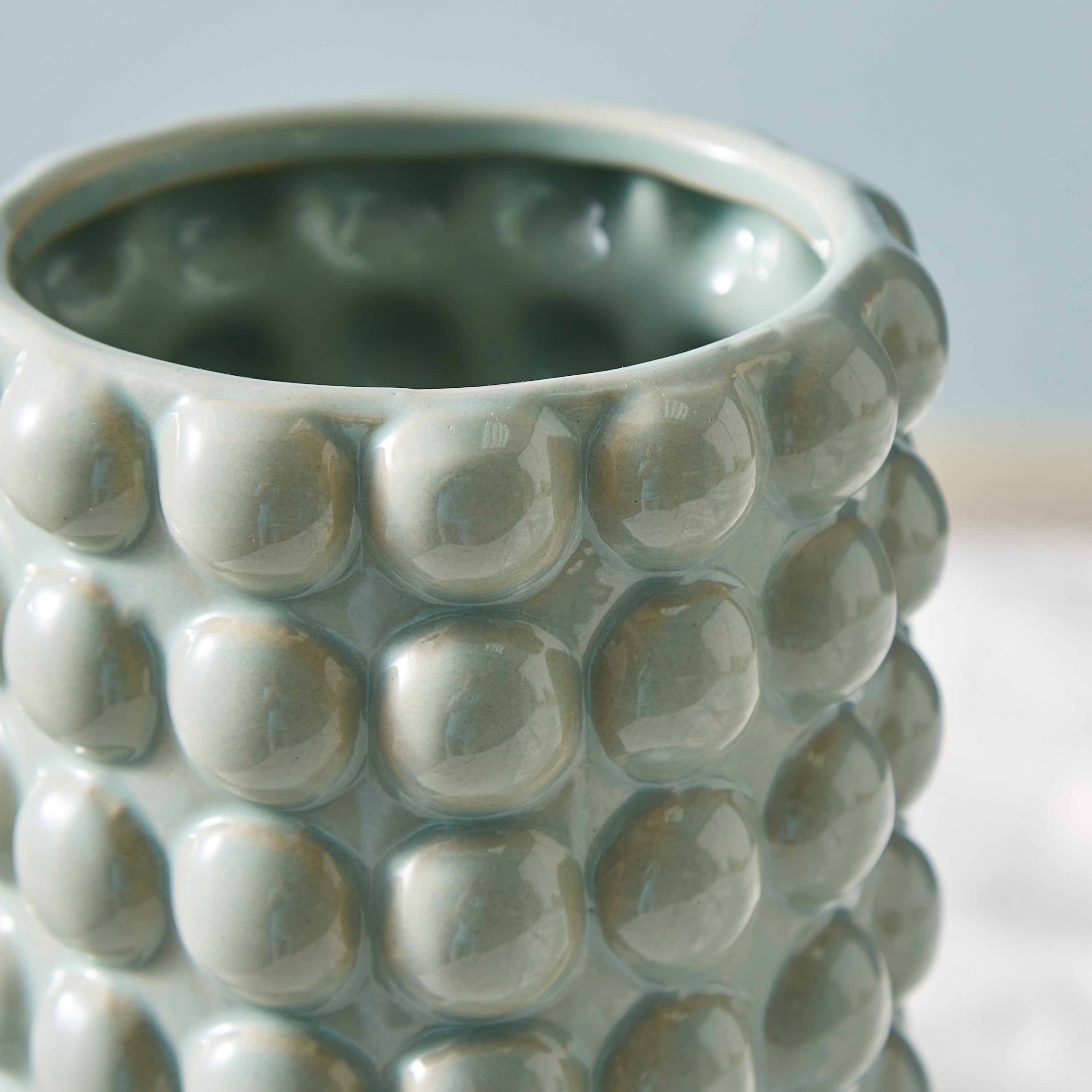 مزهرية سيراميك منفوخة من سانسا - 14x14x31  سم-hbxbedroom-decorandaccessories-vases-image-3