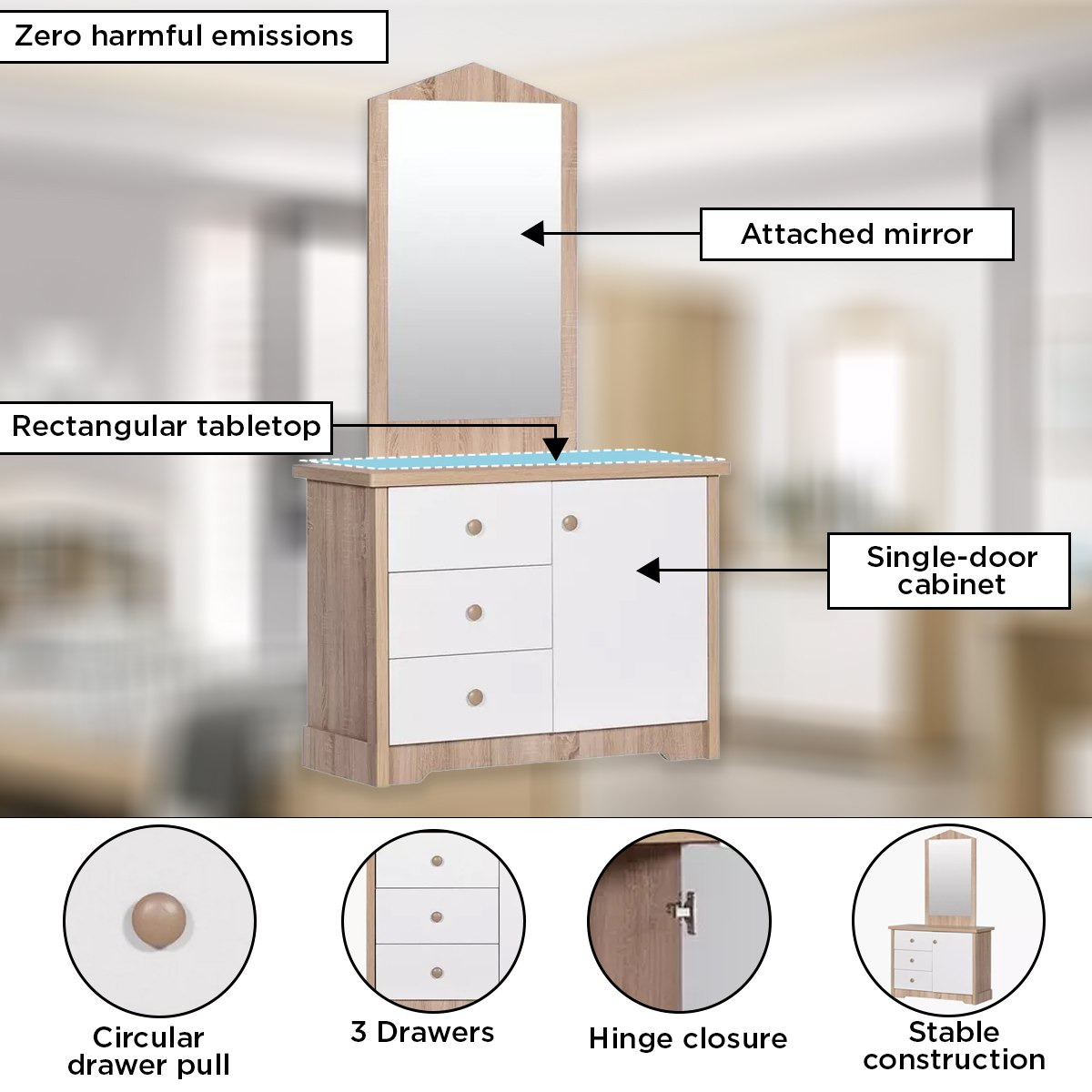 My House 3-Drawer 1-Door Kids’ Dresser with Mirror -hbxfurniture-kidsroom-kidsdressersandmirrors-image-5
