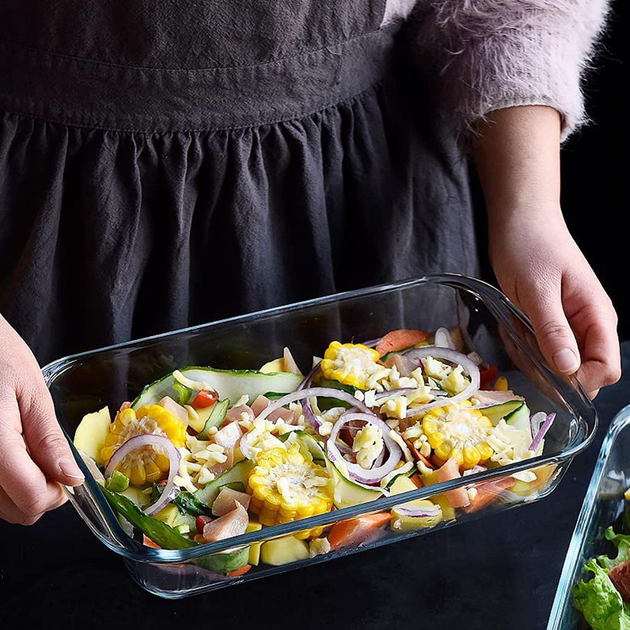 طقم أواني خبز مستطيلة بمقابض قطعتين من أكورد-hbxkitchen-bakeware-image-1