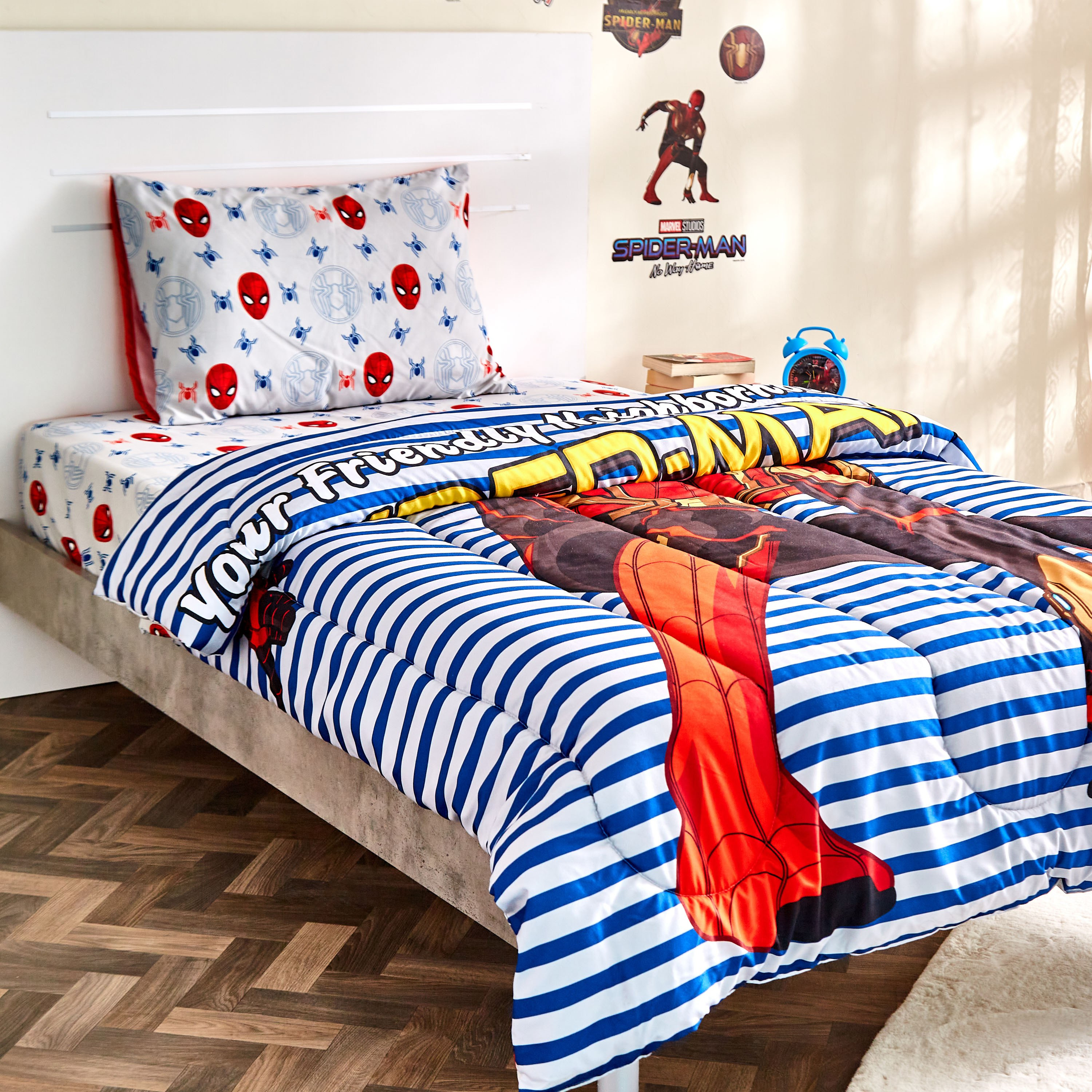 طقم لحاف كوين قطعتين بطبعات سبايدر مان - 160x220 سم-hbxhomeware-hbxkidsandyouth-image-2