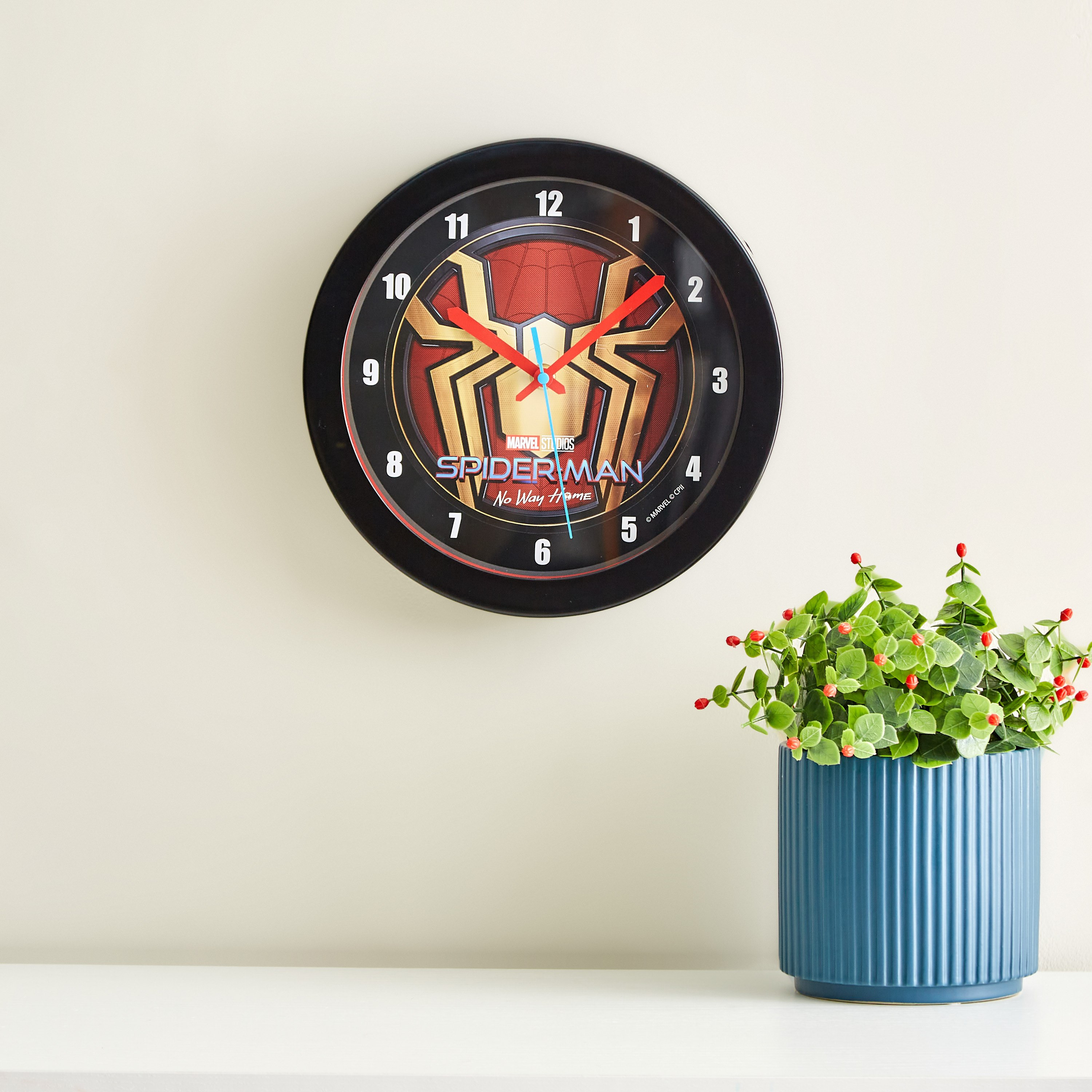 ساعة حائط بتصميم سبايدرمان - 24.5x24.5 سم-hbxhomeware-hbxkidsandyouth-image-1