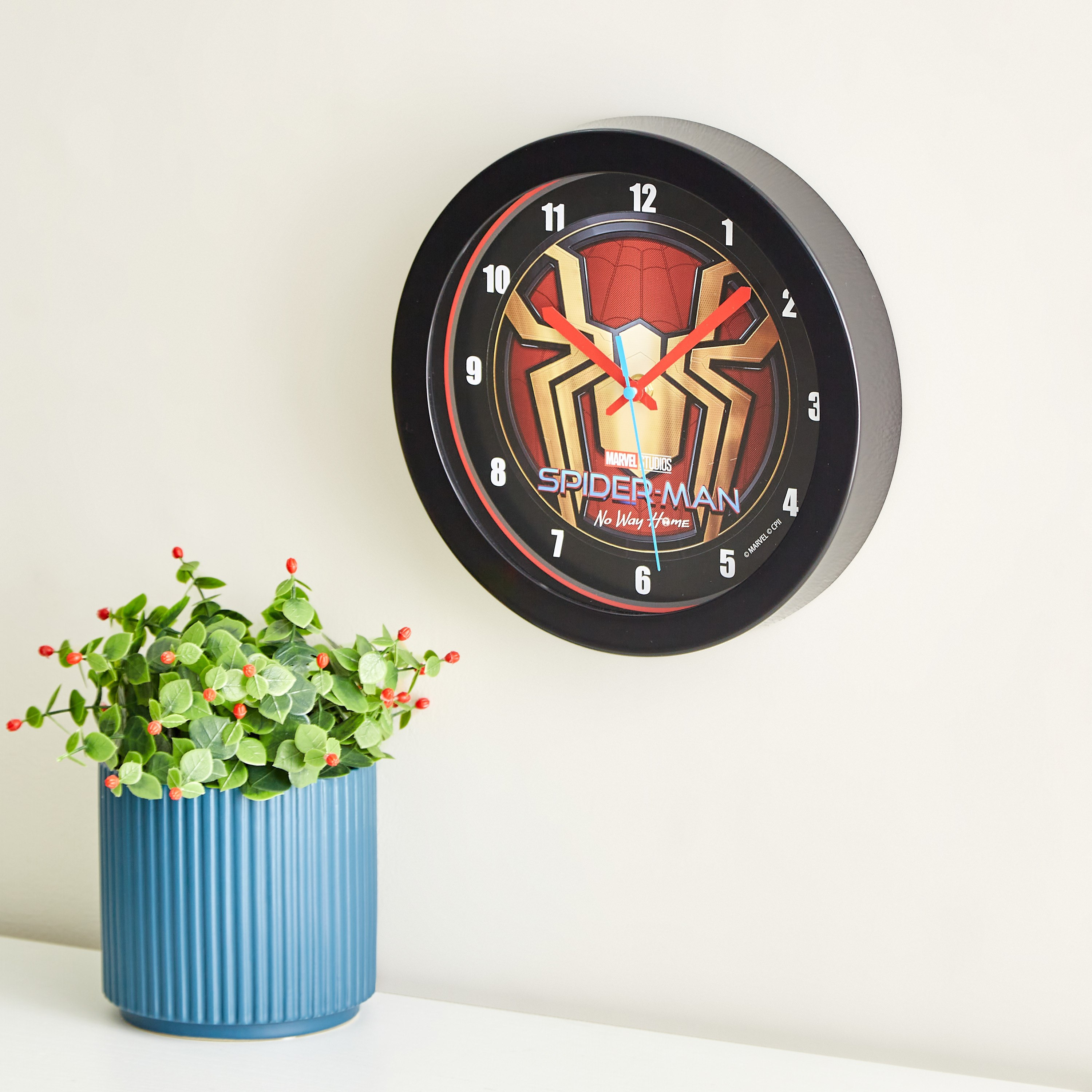ساعة حائط بتصميم سبايدرمان - 24.5x24.5 سم-hbxhomeware-hbxkidsandyouth-image-2