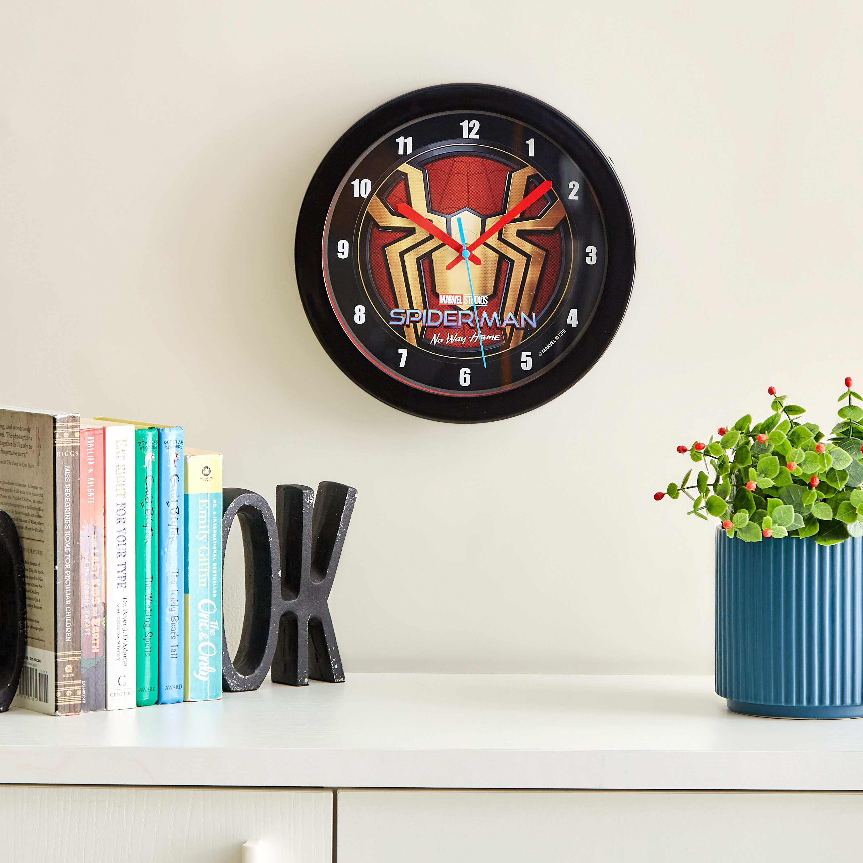 ساعة حائط بتصميم سبايدرمان - 24.5x24.5 سم-hbxhomeware-hbxkidsandyouth-image-4