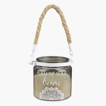 Amore Follow Your Dreams Glass Candle with Handle - 10x12.3 cms