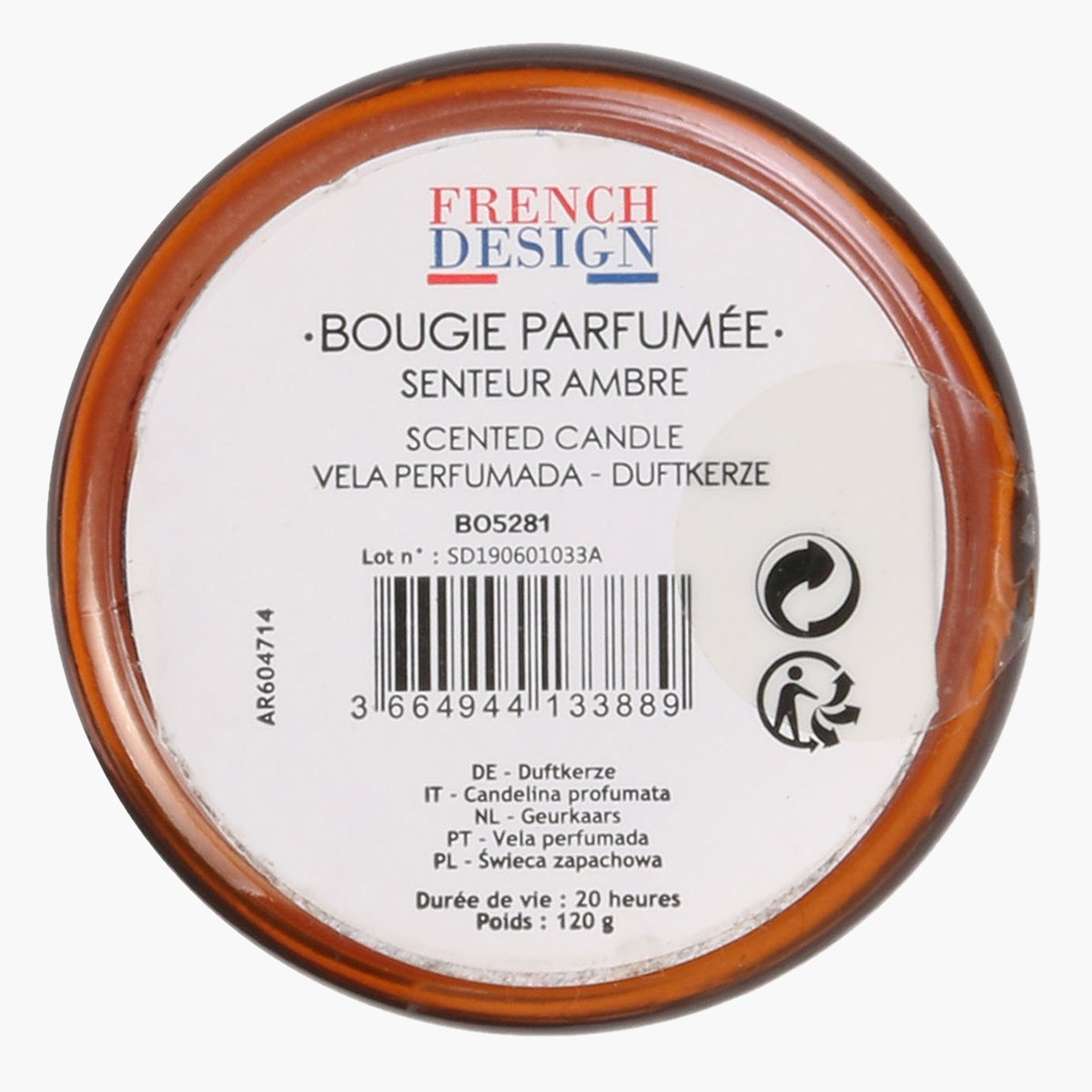 Amore Amber Lab Candle with Metal Lid - 8.2x6.4 cm-hbxhomeware-hbxdecorandfurnishings-image-2