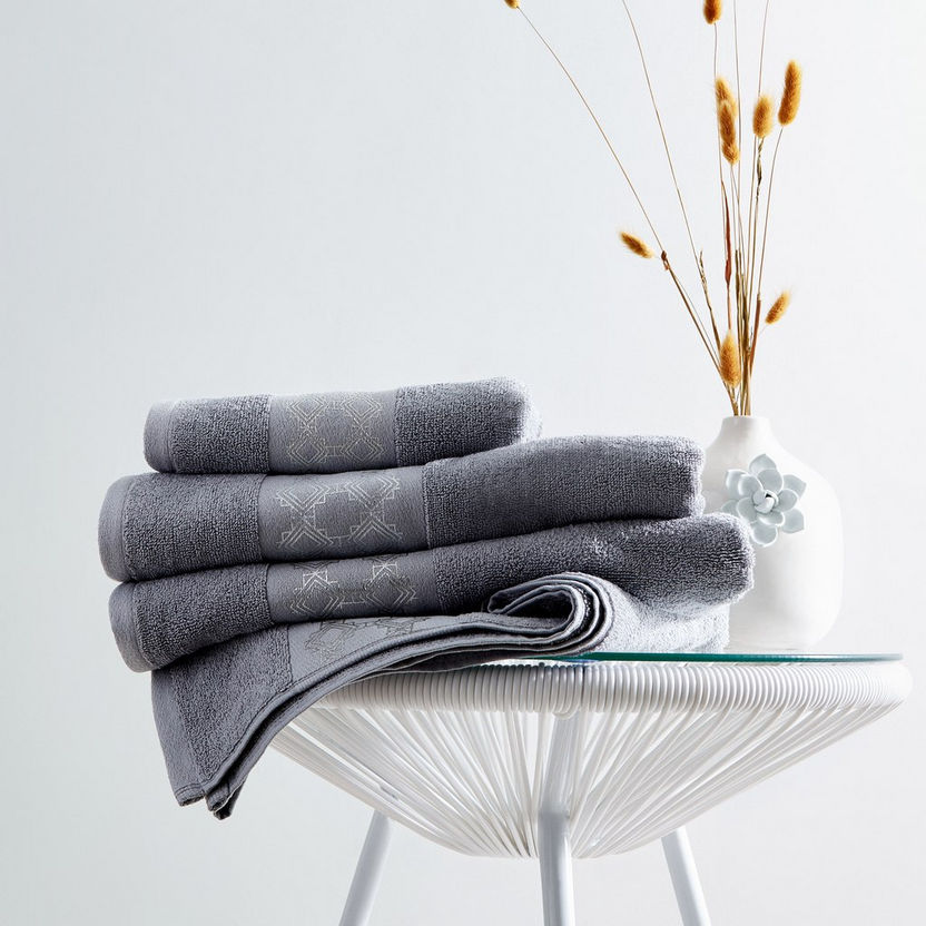 Petra Foil Printed Cotton Hand Towel - 50x90 cm-Towels-image-3