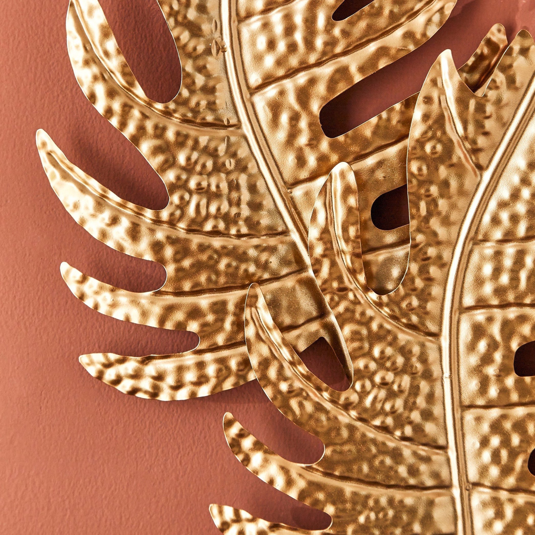 Adora Rectangular Palm Leaf Metal Wall Decor - 40x1x60 cm-hbxlivingroom-walldecor-wallart-image-2