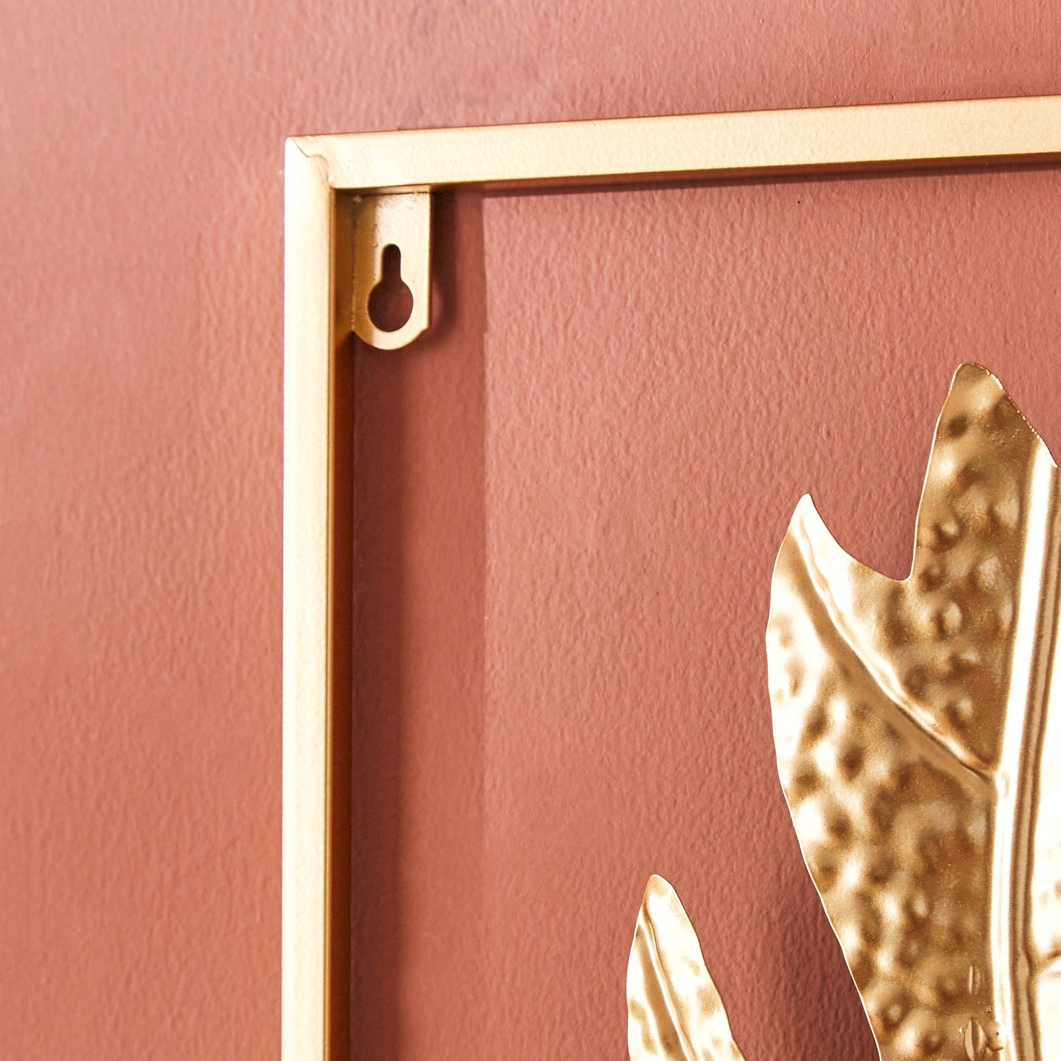 Adora Rectangular Palm Leaf Metal Wall Decor - 40x1x60 cm-hbxlivingroom-walldecor-wallart-image-4