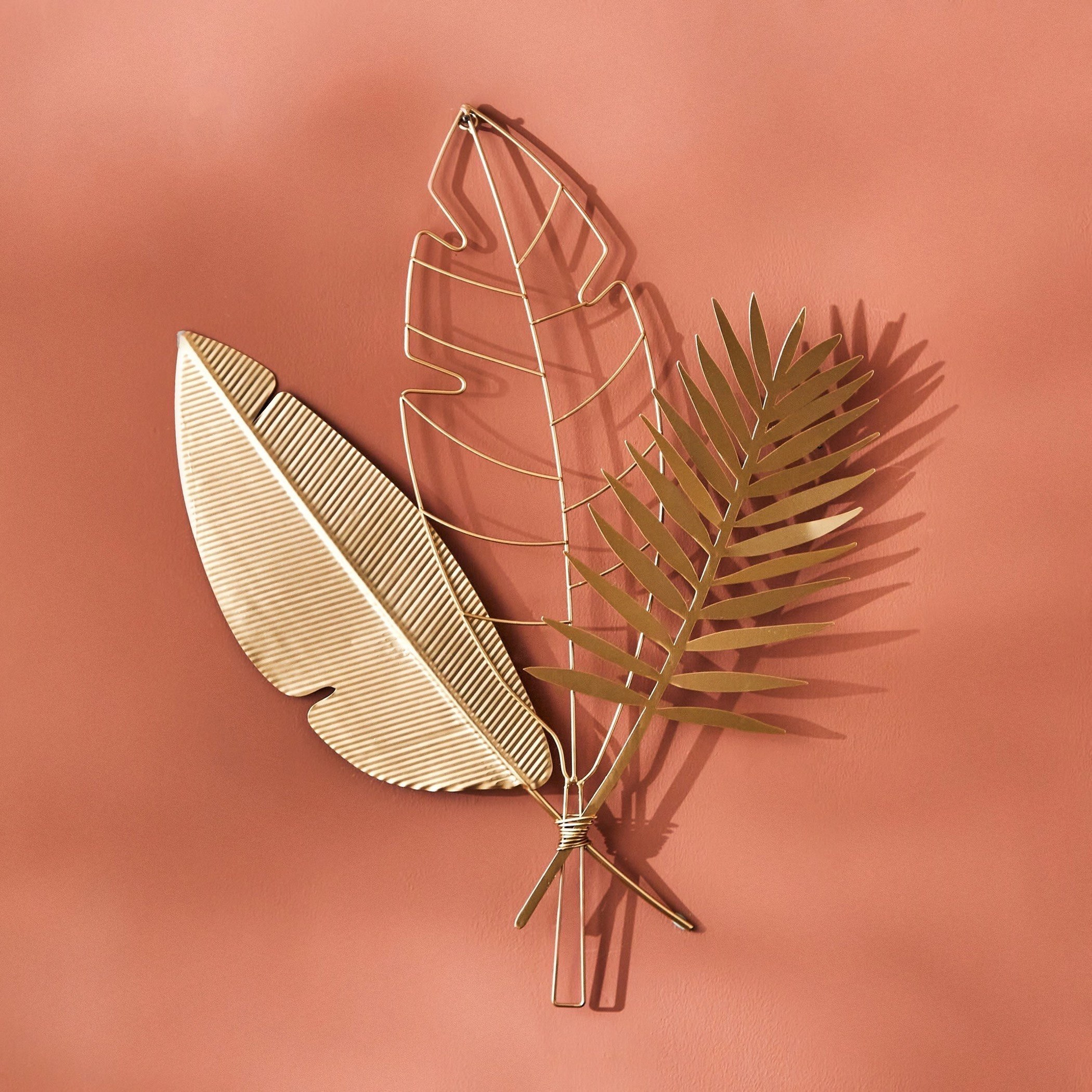 زينة حائط بتصميم ثلاثة أوراق شجر من أدورا - 52x2x67 سم-hbxlivingroom-walldecor-wallart-image-1