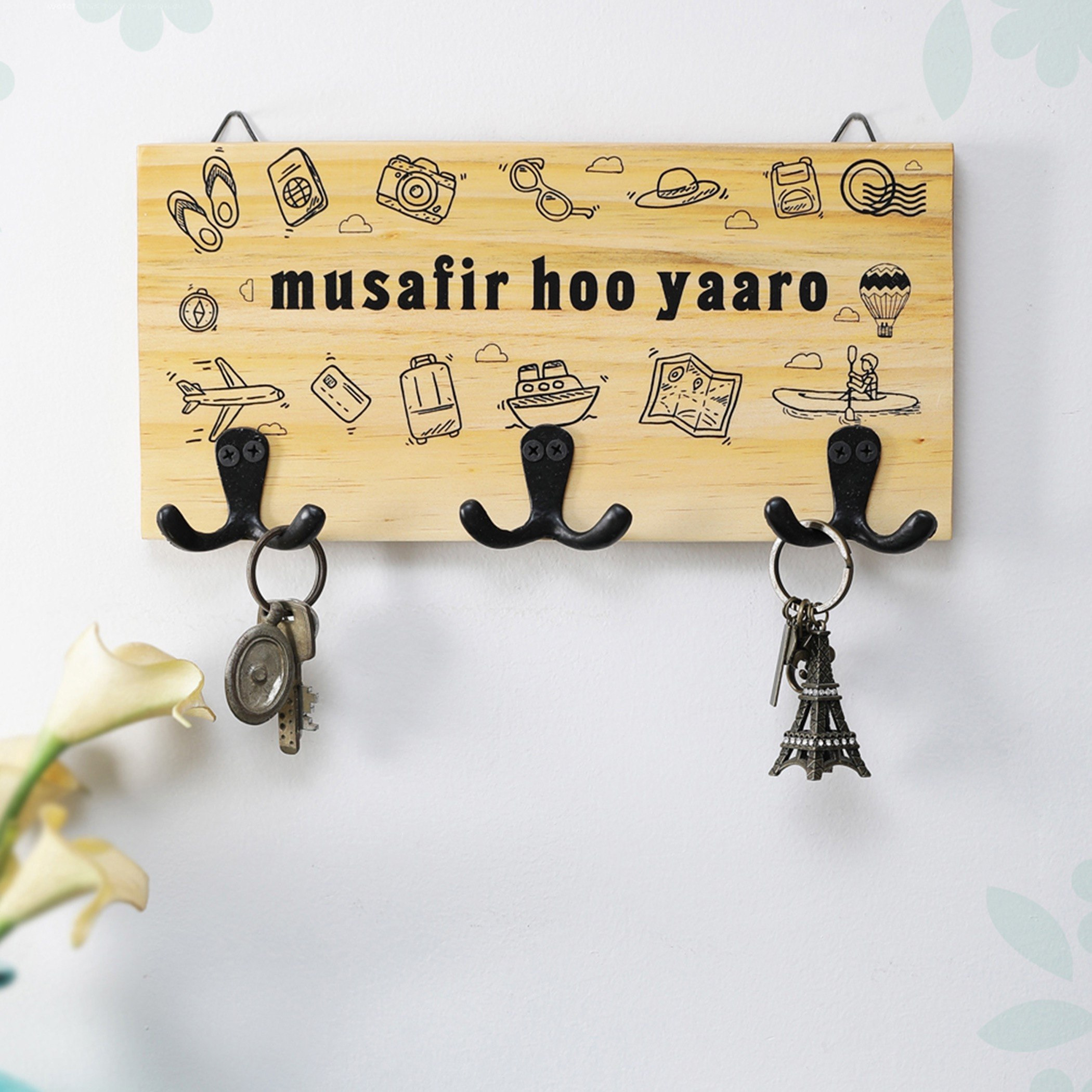 Indie Vibe Musafir Keyholder - 30x4.3x15.3 cm-hbxdecorandfurnishings-homeaccessories-novelties-image-1