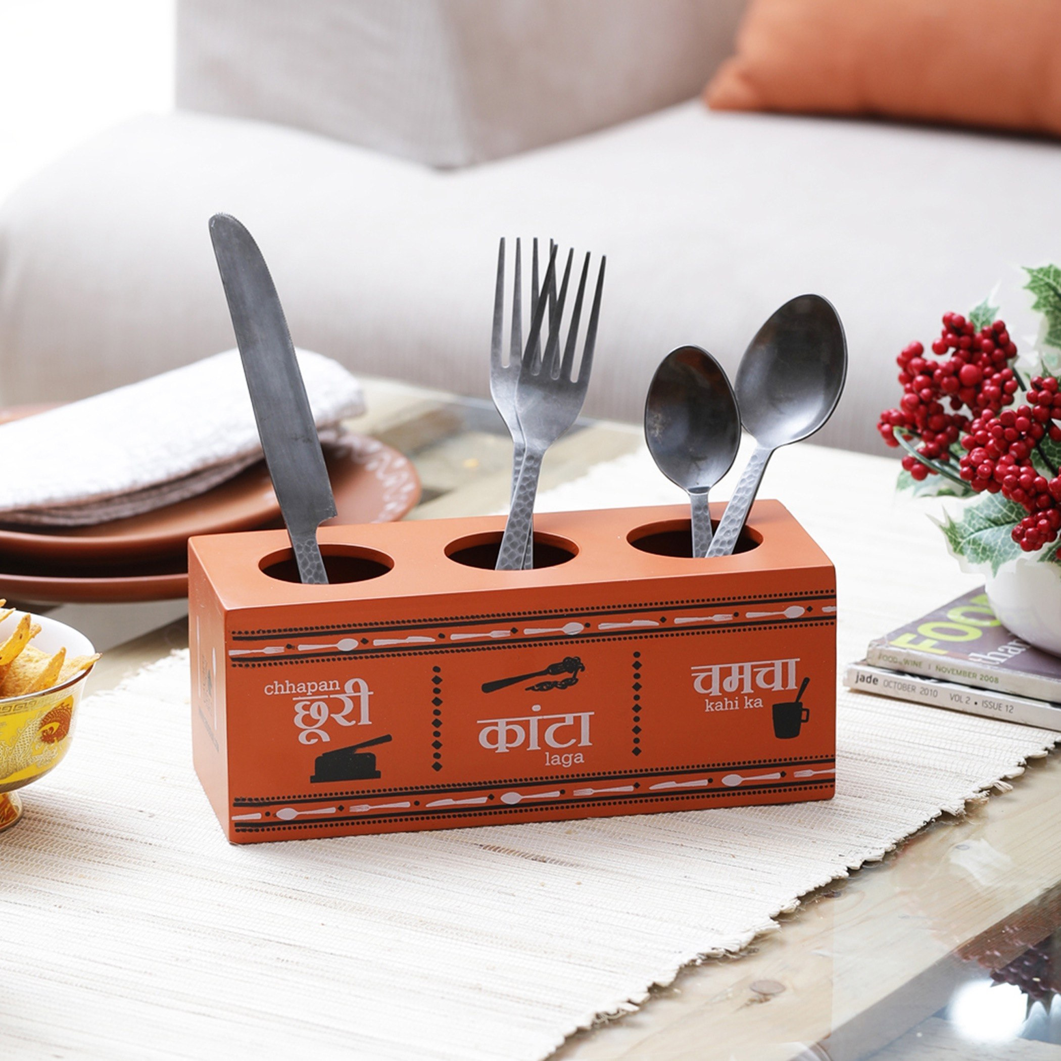 Indie Vibe Cutlery Holder - 21.9x8.9x8.9 cm-hbxhomeware-hbxkitchen-image-1