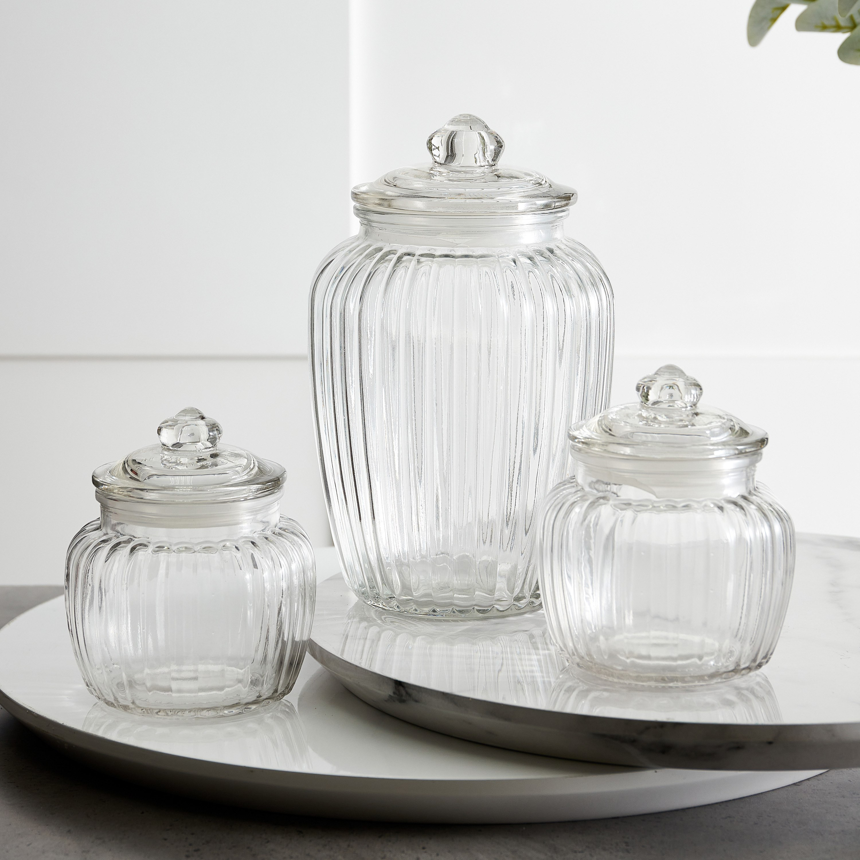 طقم حاويات زجاجية 3 قطع بأغطية من أكورد ويندسيرا-hbxhomeware-hbxkitchen-image-1
