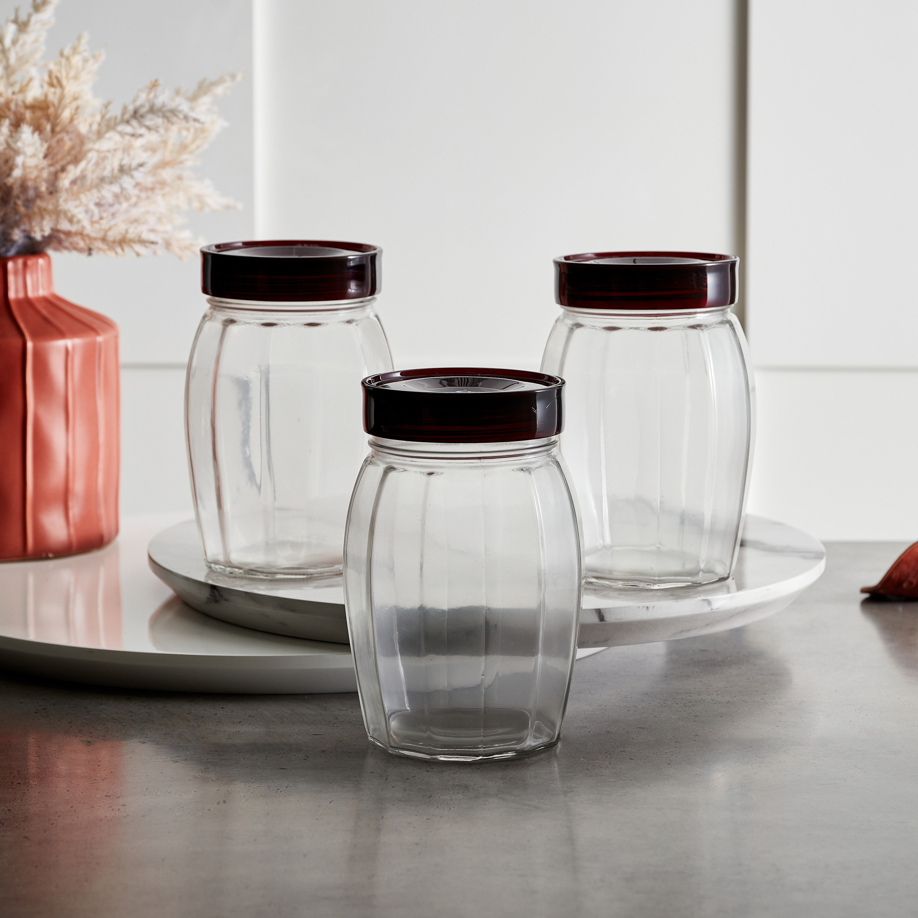 طقم حاويات زجاجية 3 قطع بأغطية من أكورد ويندسيرا-hbxhomeware-hbxkitchen-image-1