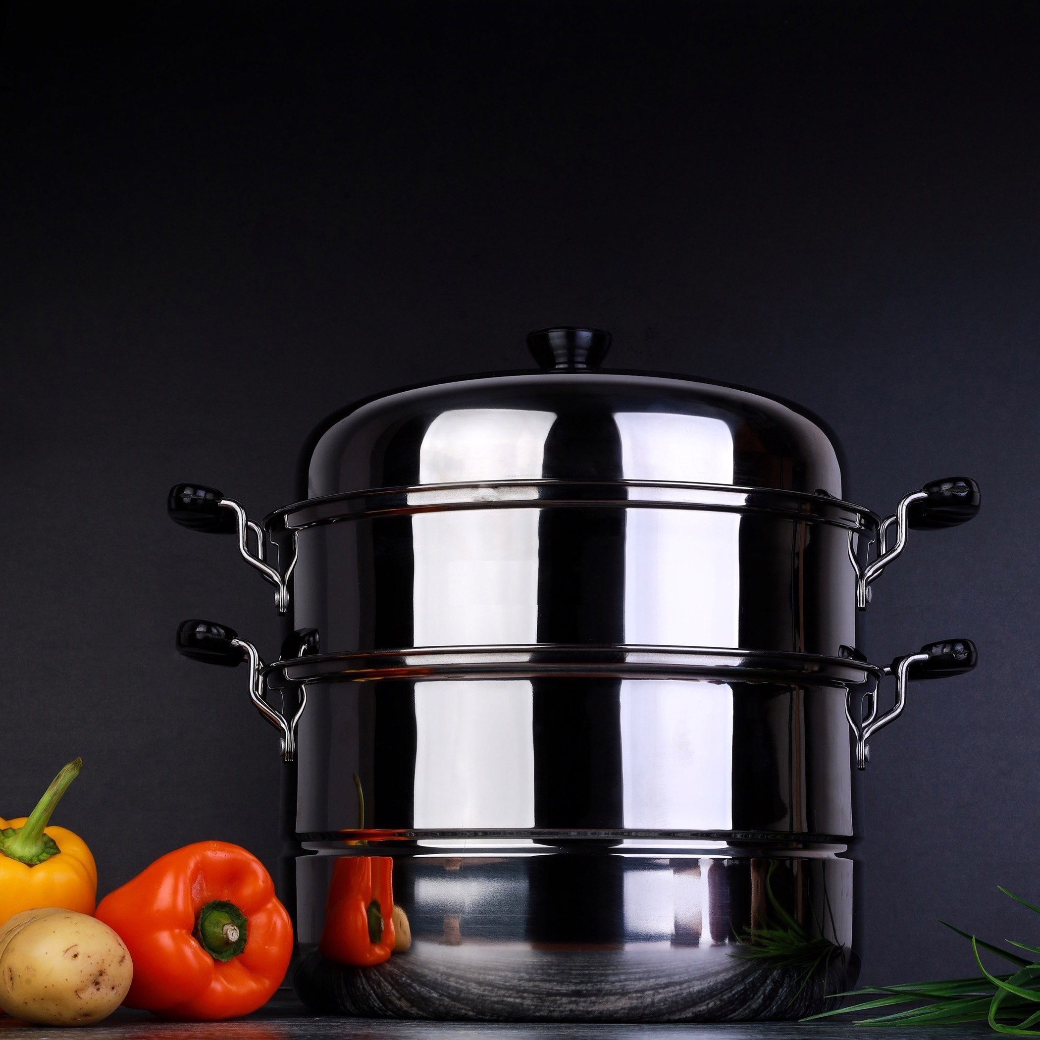 قدر بخاري طابقين من رويال - 30 سم-hbxkitchen-kitchenware-foodpreparation-image-2