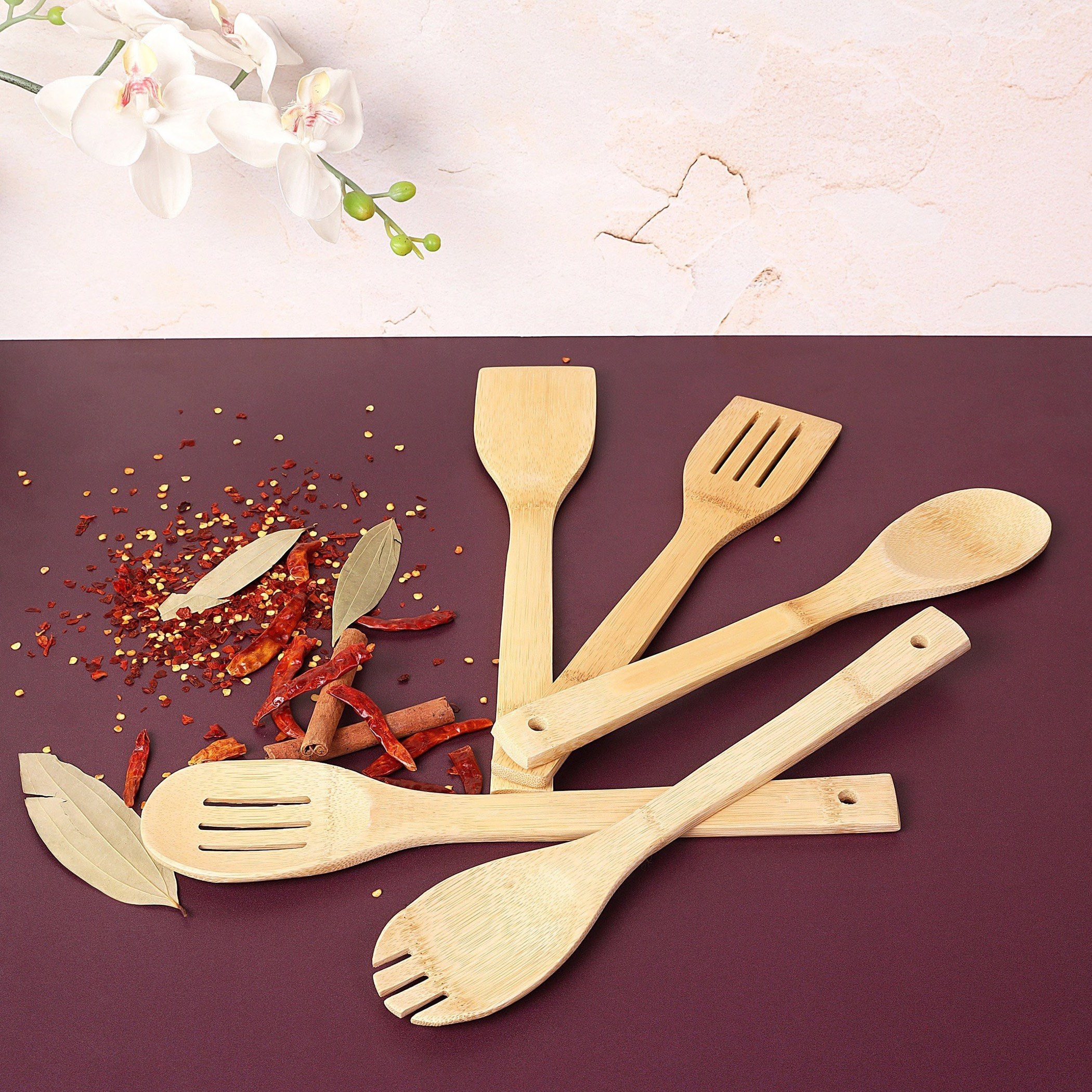 طقم أدوات مطبخ خيزران 5 قطع من رويال-hbxhomeware-hbxkitchen-image-1