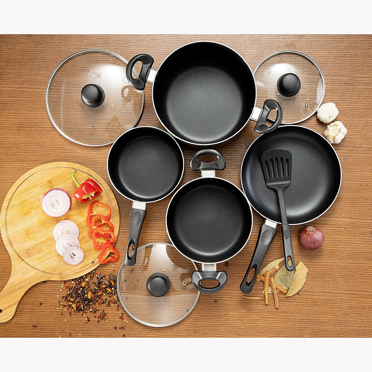 طقم أواني طهي غير قابل للالتصاق من رويال - 8 قطع-hbxhomeware-hbxkitchen-image-1