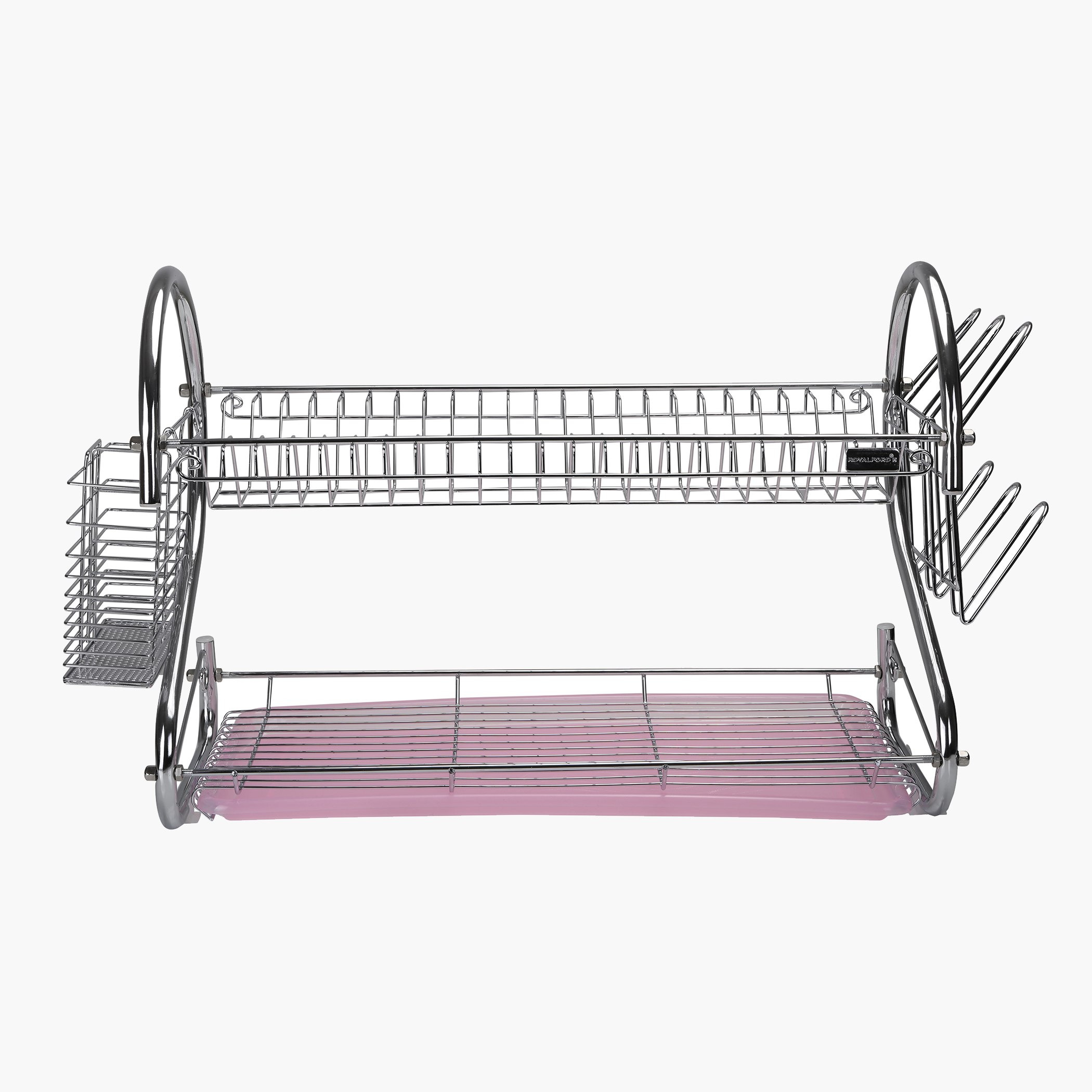 رف صحون ستانليس ستيل مع صينية من رويال - 42.5x11x22.5 سم-hbxkitchen-kitchenware-kitchenaccessories-image-3