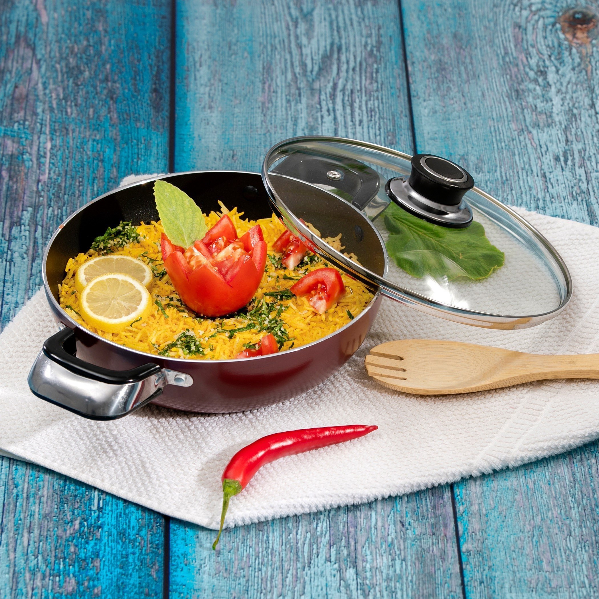 مقلاة ووك بغطاء من رويال - 22 سم-hbxkitchen-kitchenware-foodpreparation-image-2