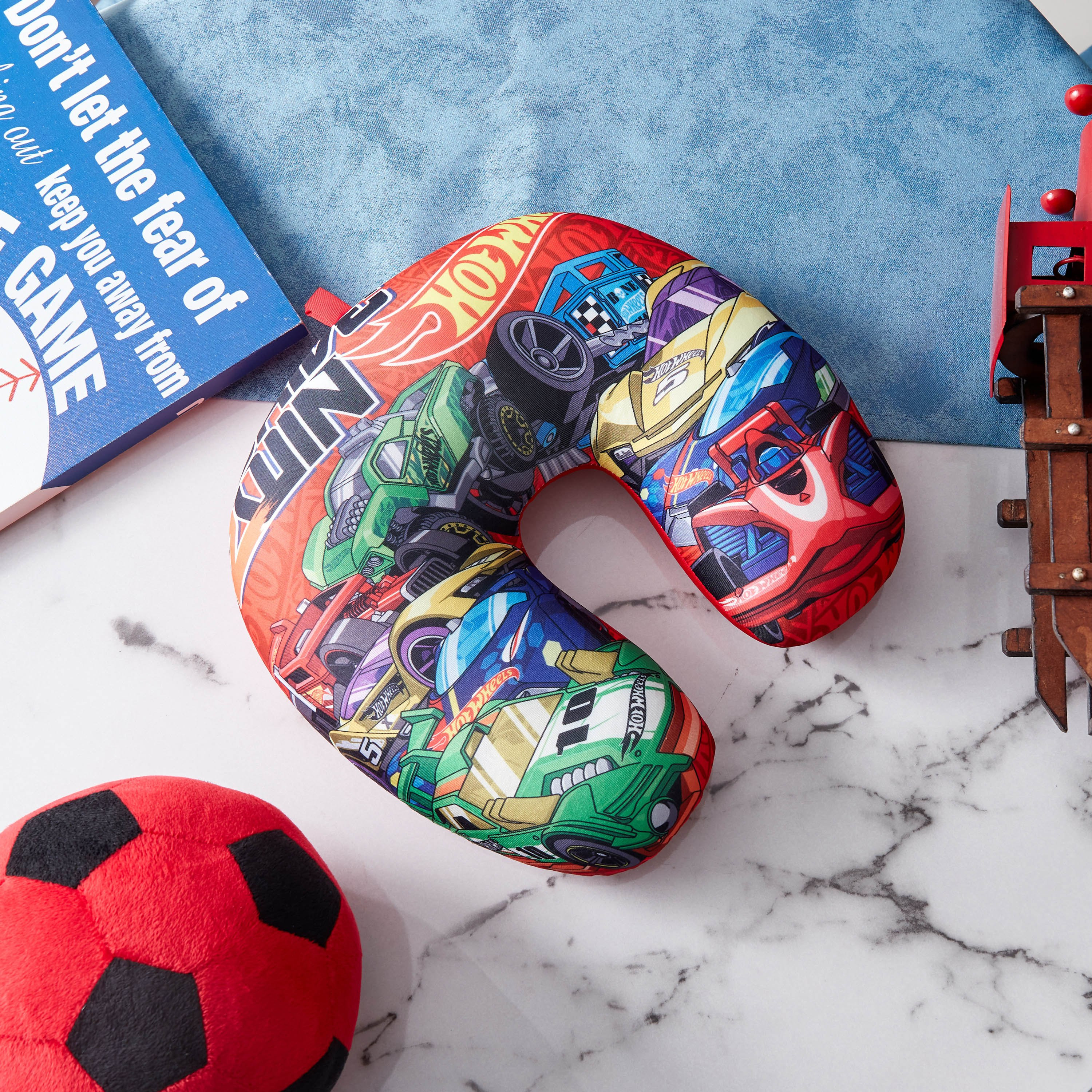 Hot Wheel Neck Pillow - 28x28 cm-hbxhomeware-hbxkidsandyouth-image-1