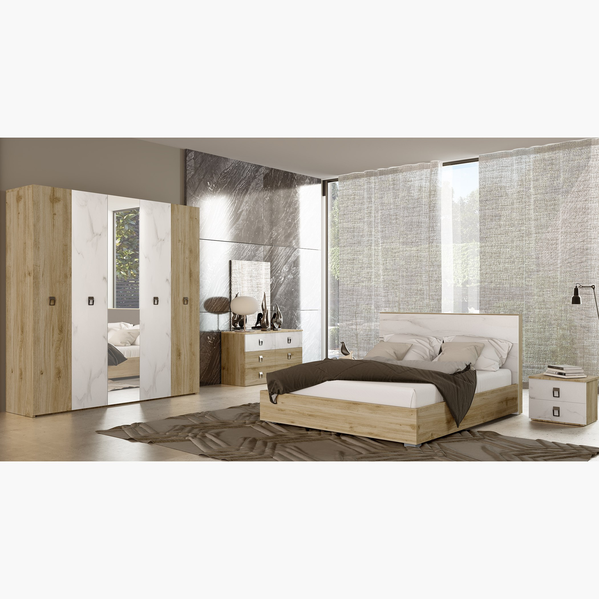 Alino 5-Piece King Bedroom Set - 180x200 cm-hbxbedroom-bedsandbedsets-bedroomsets-king-image-12
