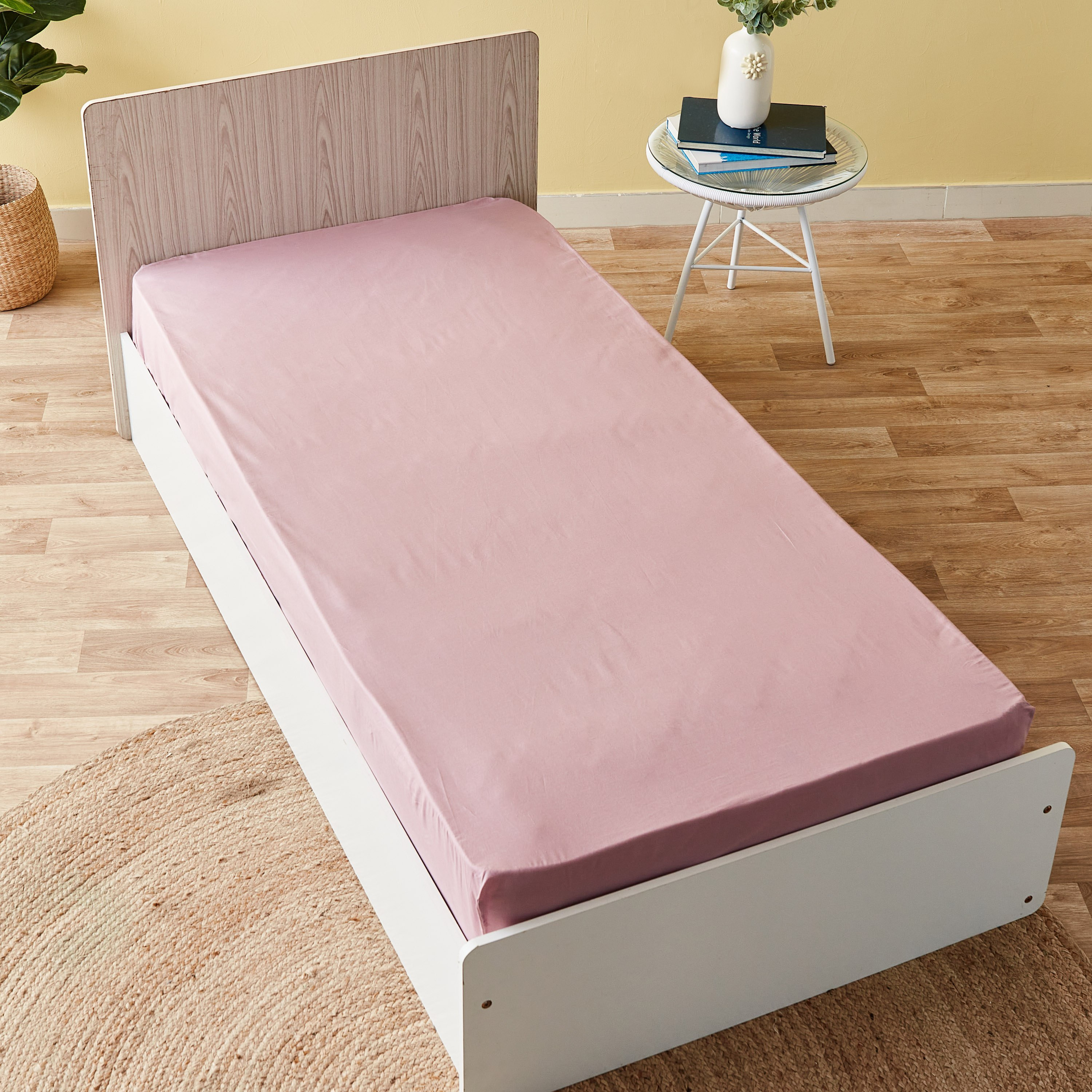 شرشف مطاطي قطن فردي سادة من ويلينجتون - 90x200+25 سم-hbxhomeware-hbxbedroom-image-5