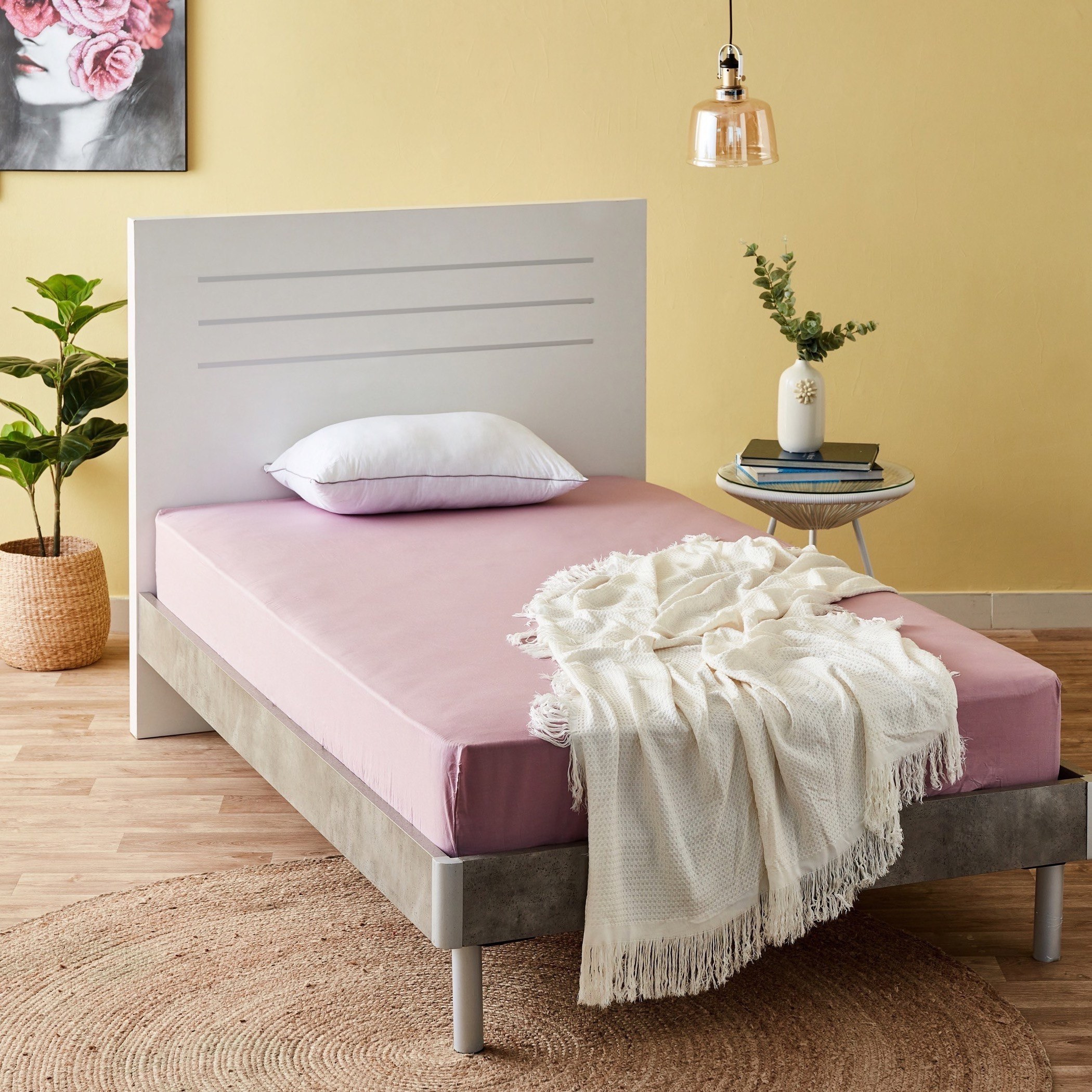 شرشف مطاطي قطن مزدوج سادة من ويلينجتون - 120x200+25 سم-hbxhomeware-hbxbedroom-image-6
