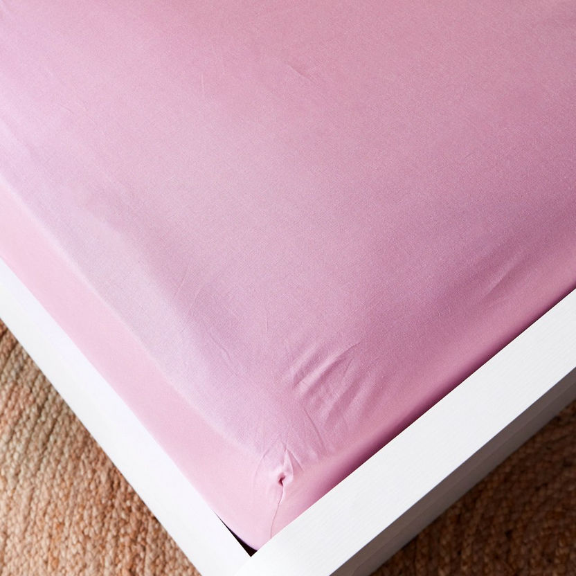 Wellington Solid Cotton King Fitted Sheet - 180x200+25 cm-Sheets and Pillow Covers-image-3