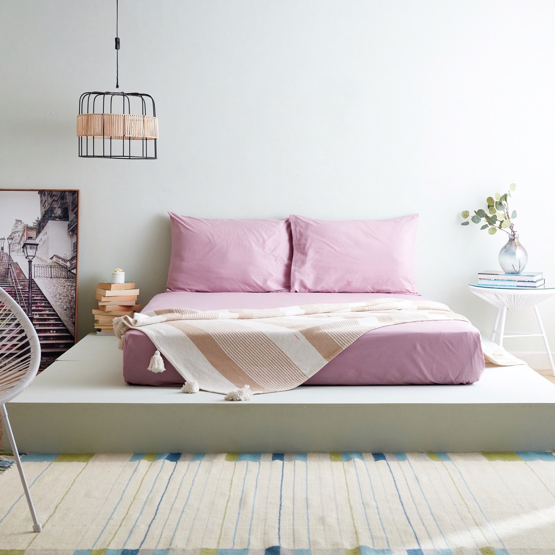 شرشف مسطّح قطني مزدوج سادة من ويلينجتون- 170x260 سم-hbxhomeware-hbxbedroom-image-4