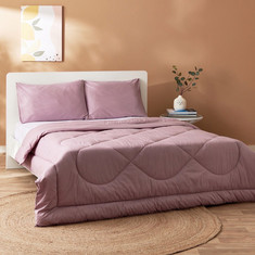 Wellington 3-Piece Solid Super King Cotton Comforter Set - 240x240 cm
