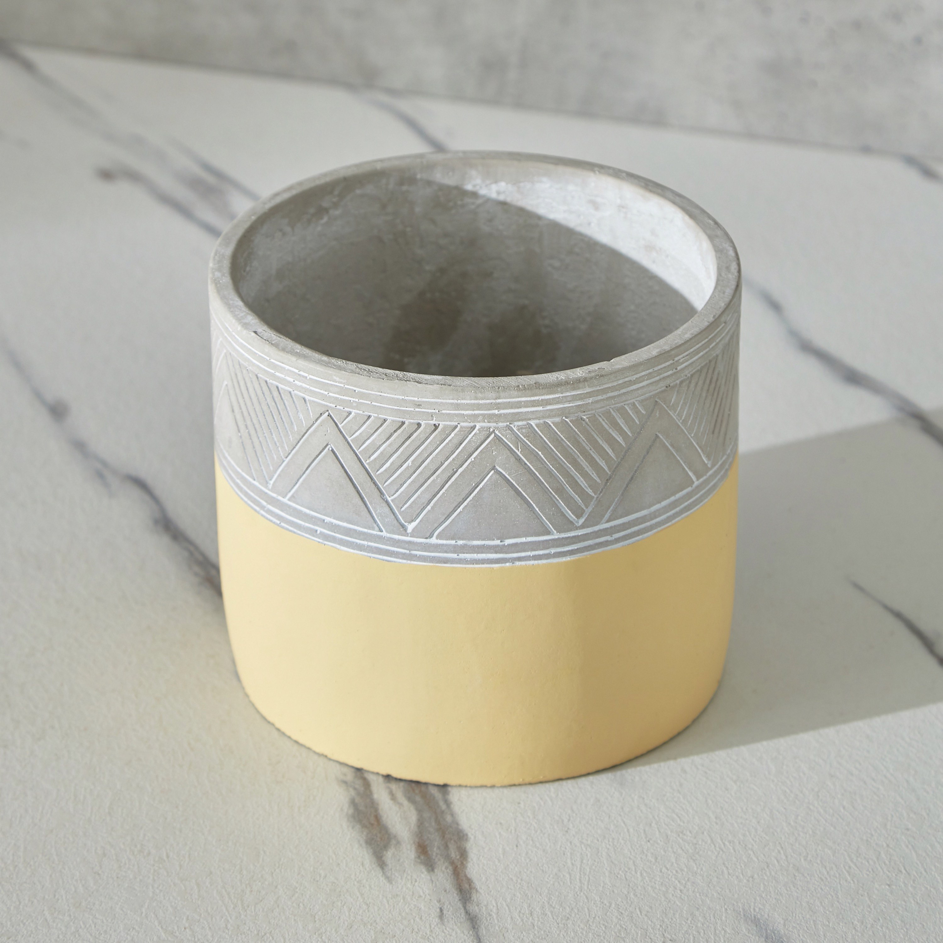 Olive Double Tone Cement Garden Pot - 17x17x15 cm-hbxdecorandfurnishings-homeaccessories-artificialflowersandplants-image-2