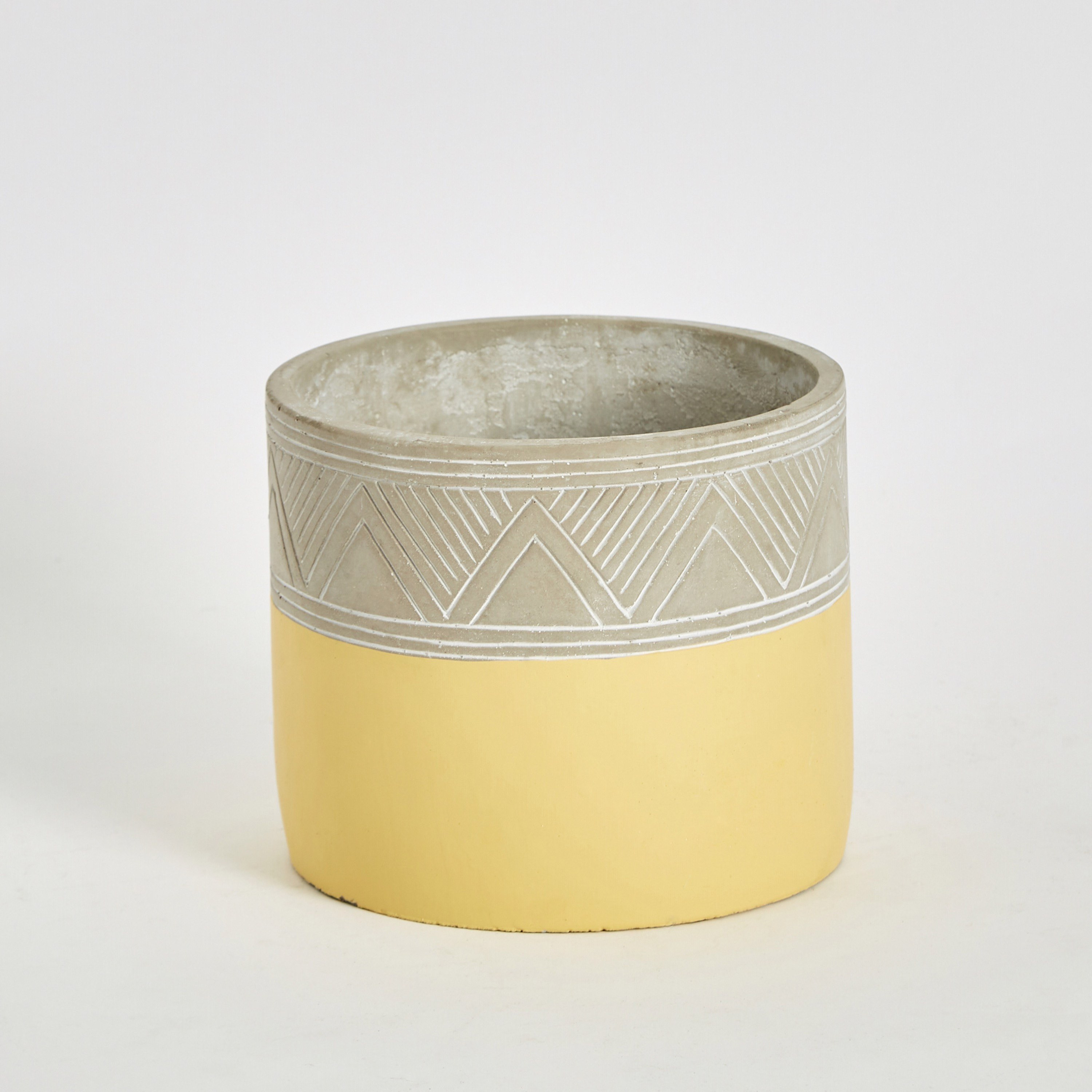 Olive Double Tone Cement Garden Pot - 17x17x15 cm-hbxdecorandfurnishings-homeaccessories-artificialflowersandplants-image-5