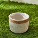Olive Cement Garden Pot with Rope - 14x14x12 cm-Artificial Flowers and Plants-thumbnail-1