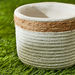 Olive Cement Garden Pot with Rope - 14x14x12 cm-Artificial Flowers and Plants-thumbnail-2