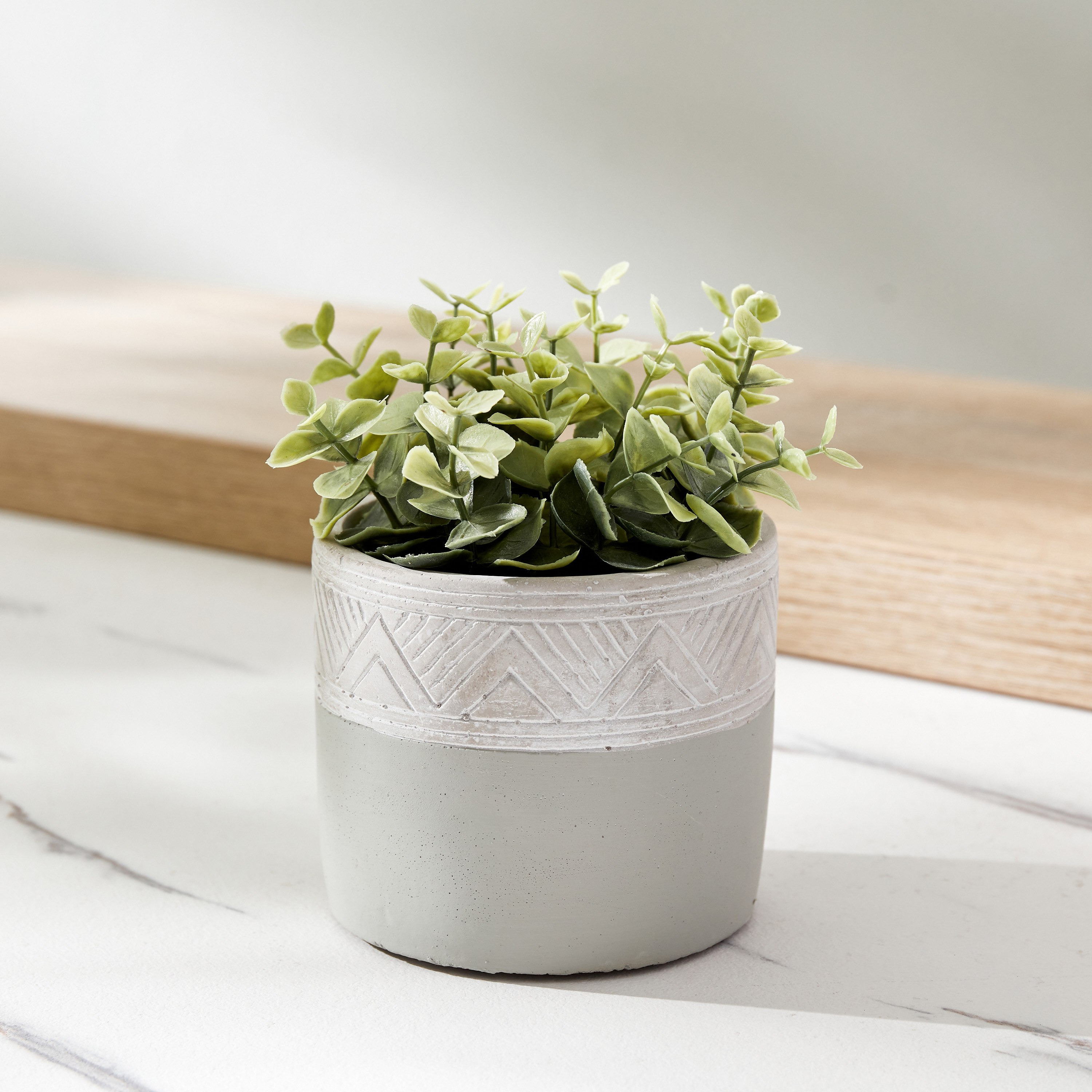 إناء حديقة من الإسمنت مزدوج اللون من أوليف - 10x10x9 سم-hbxdecorandfurnishings-homeaccessories-artificialflowersandplants-image-2