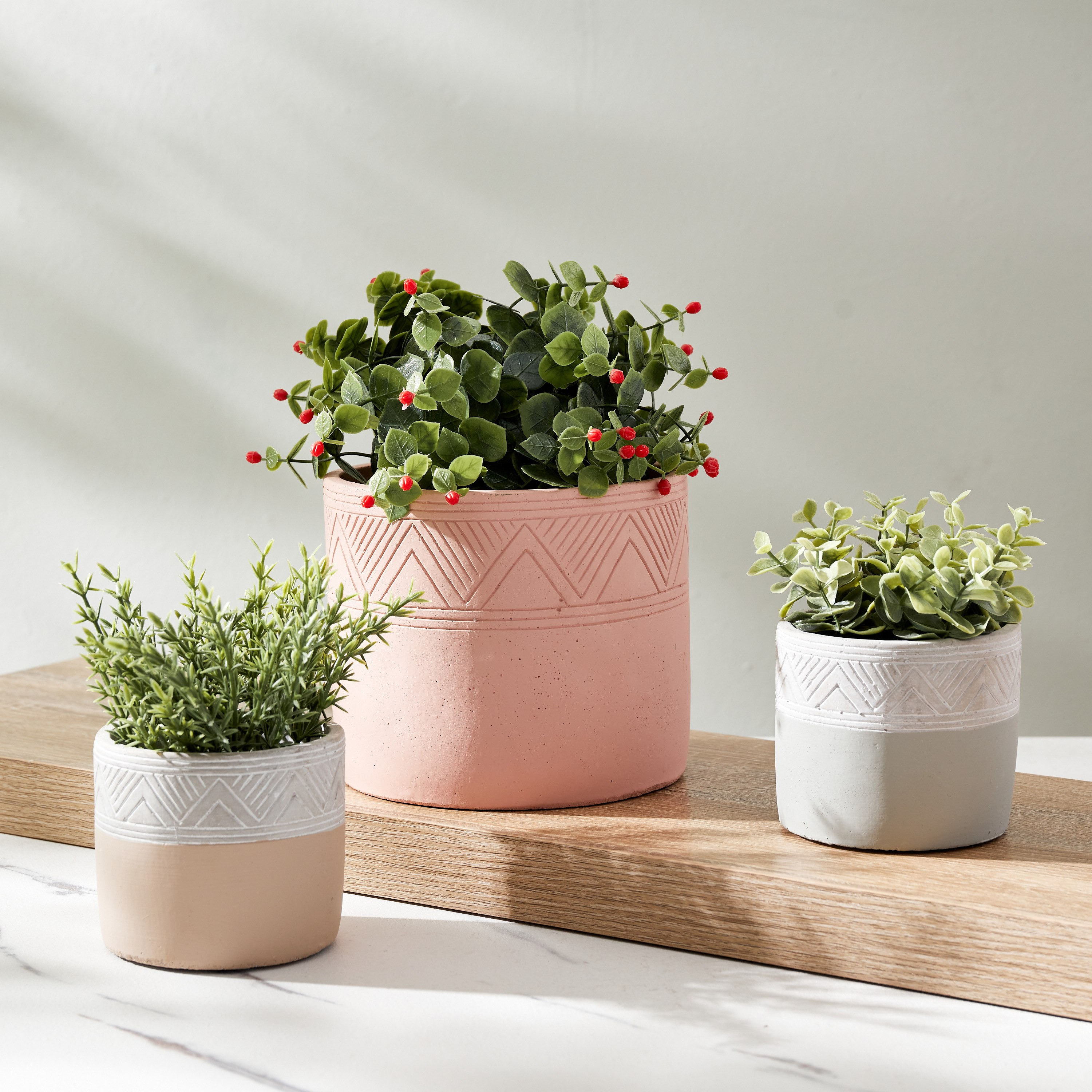 إناء حديقة من الإسمنت مزدوج اللون من أوليف - 10x10x9 سم-hbxdecorandfurnishings-homeaccessories-artificialflowersandplants-image-5