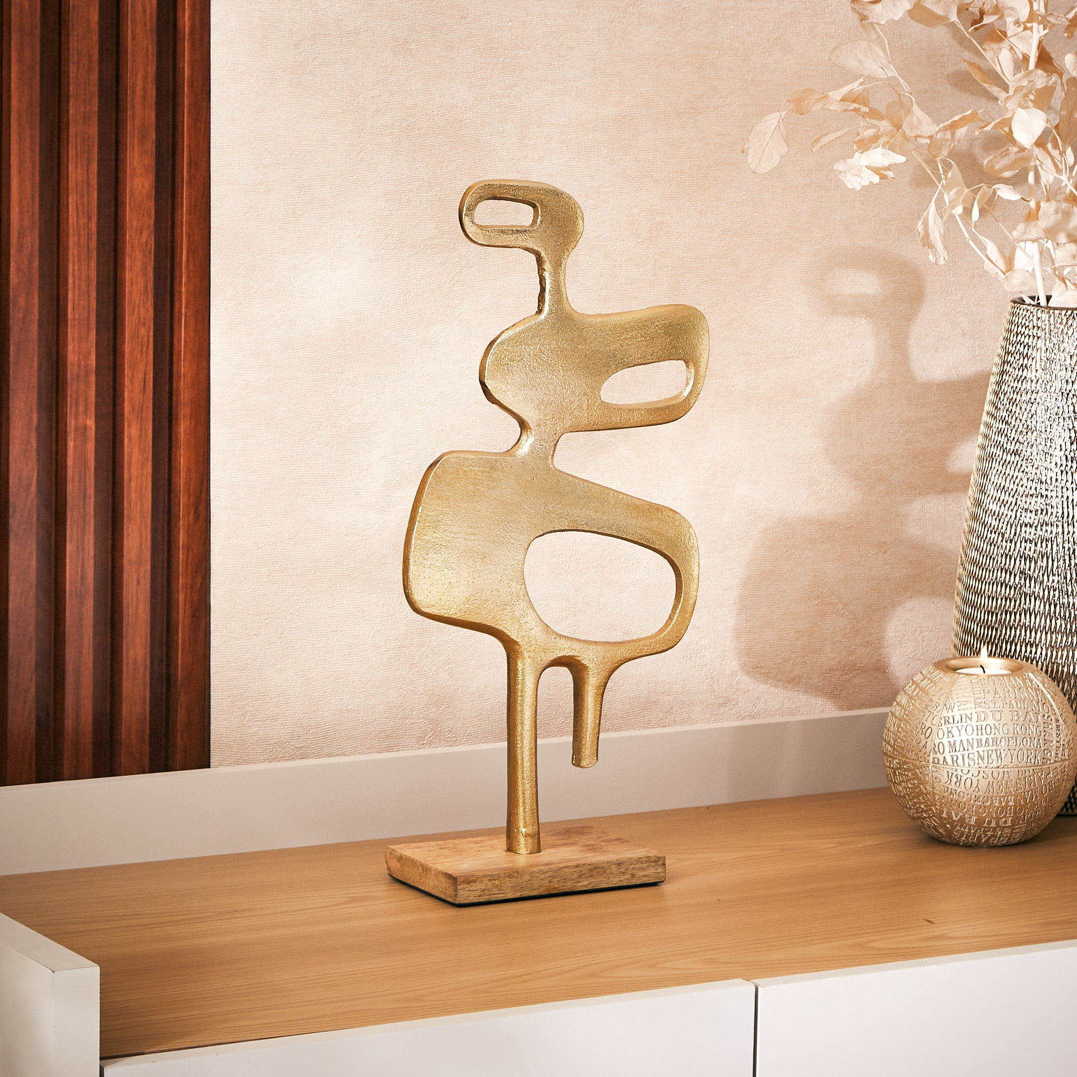 Zoya Metal Abstract Modern Sculpture - 20x10x41 cm-hbxhomeware-homedecor-figurinesandornaments-image-4