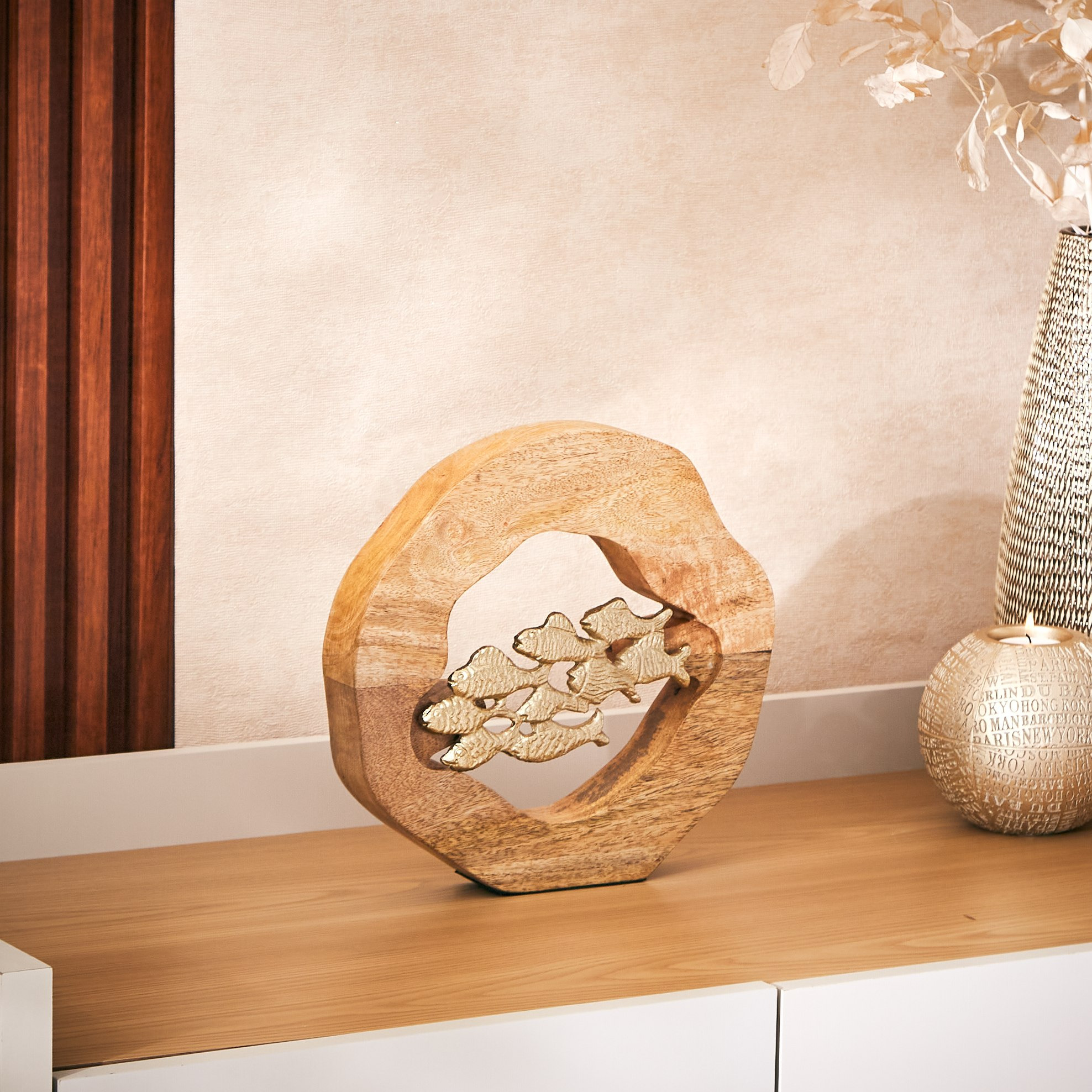 منحوتة ديكور معدنية من زويا - 30x4x29 سم-hbxhomeware-homedecor-figurinesandornaments-image-4