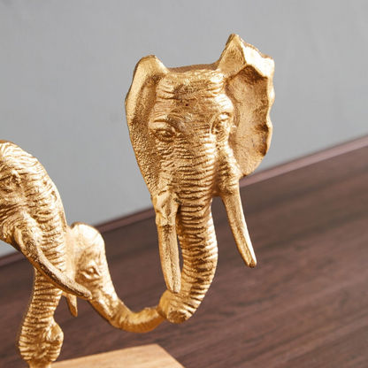 Zoya Metal Abstract Elephant Sculpture - 36x12x22 cms