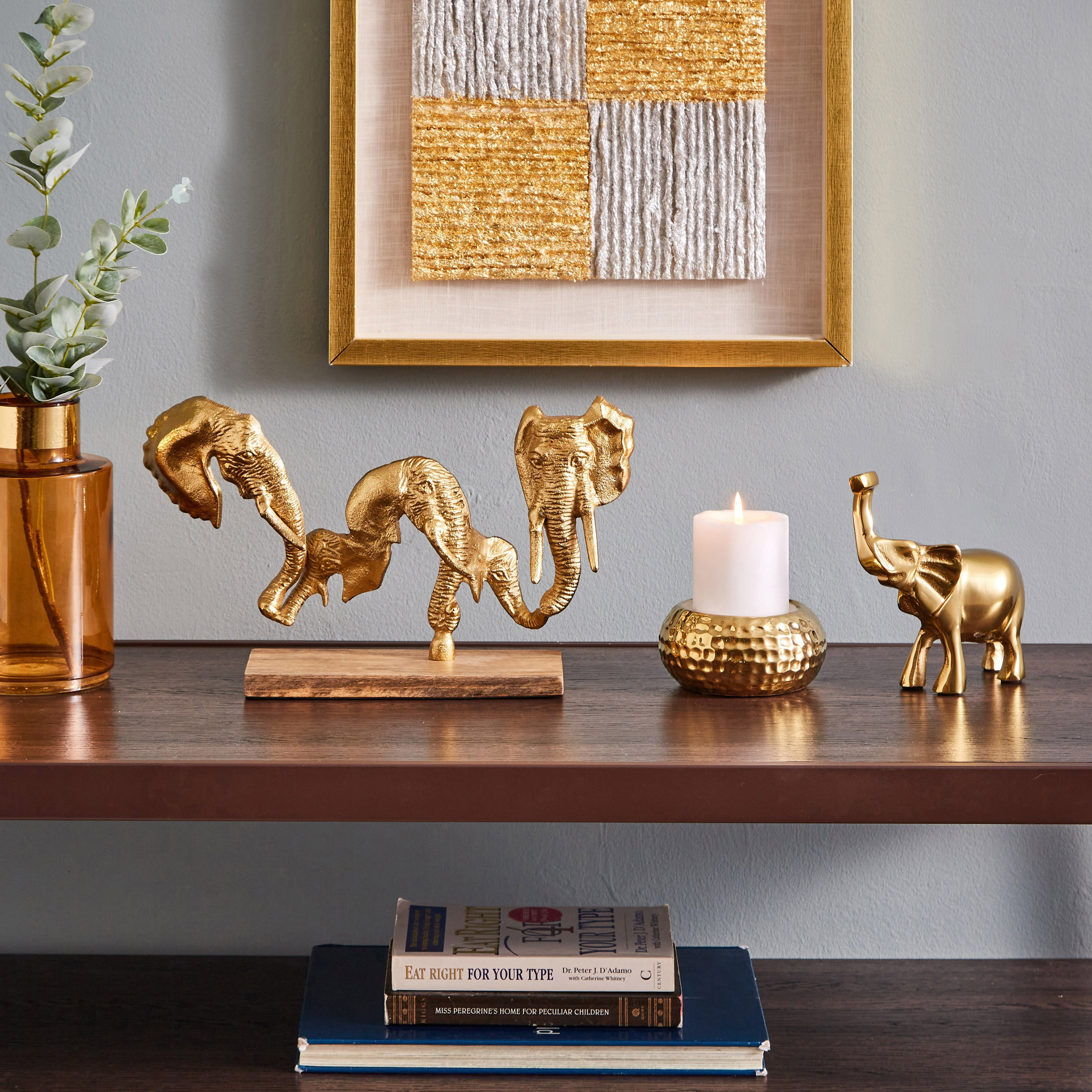 منحوتة ديكور فيل معدني بتصميم تجريدي من زويا - 36x12x22 سم-hbxhomeware-homedecor-figurinesandornaments-image-5