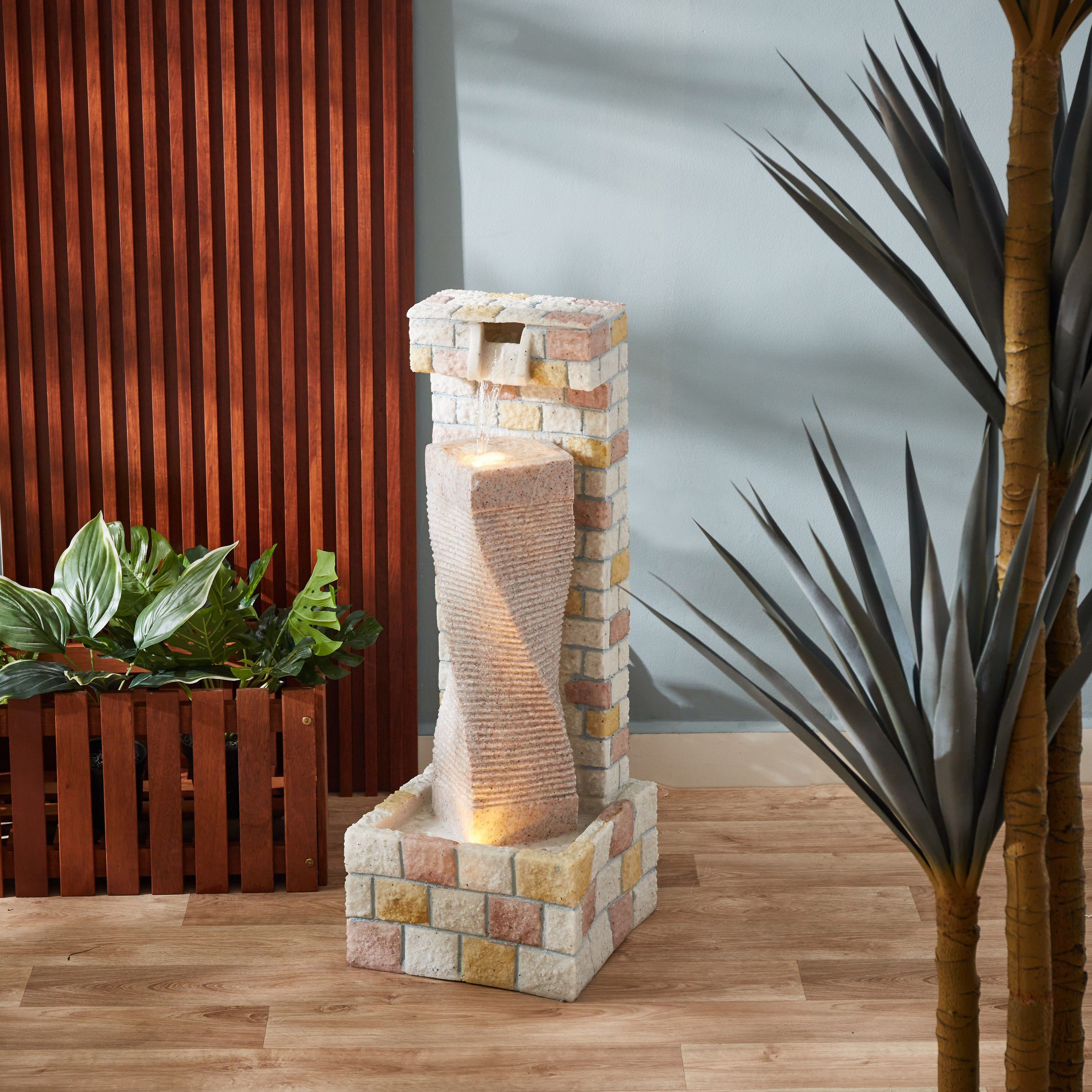 نافورة مياه حديقة خارجية كبيرة بإضاءة إل إي دي - 33x33x86 سم-PROMO_HB_AE_B1G1_250925-image-2