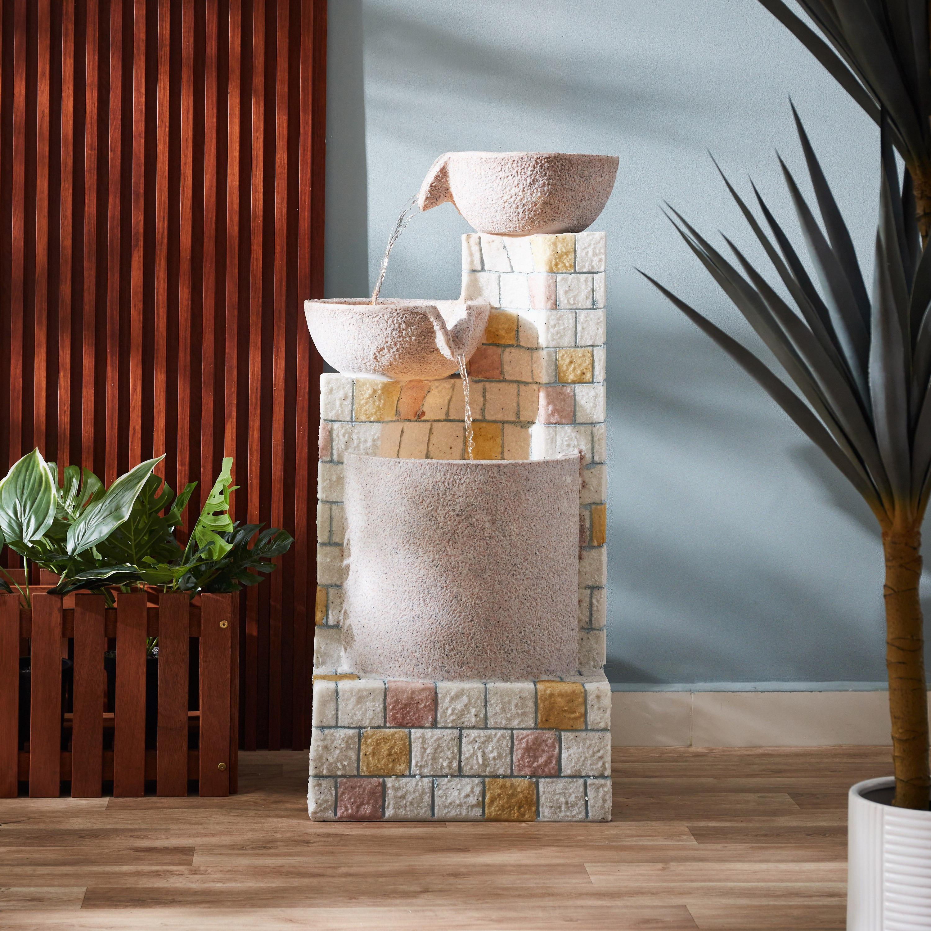 نافورة مياه حديقة خارجية كبيرة بإضاءة إل إي دي - 49x41x95 سم-hbxhomeware-gardenandoutdoor-outdoorfountain-image-1