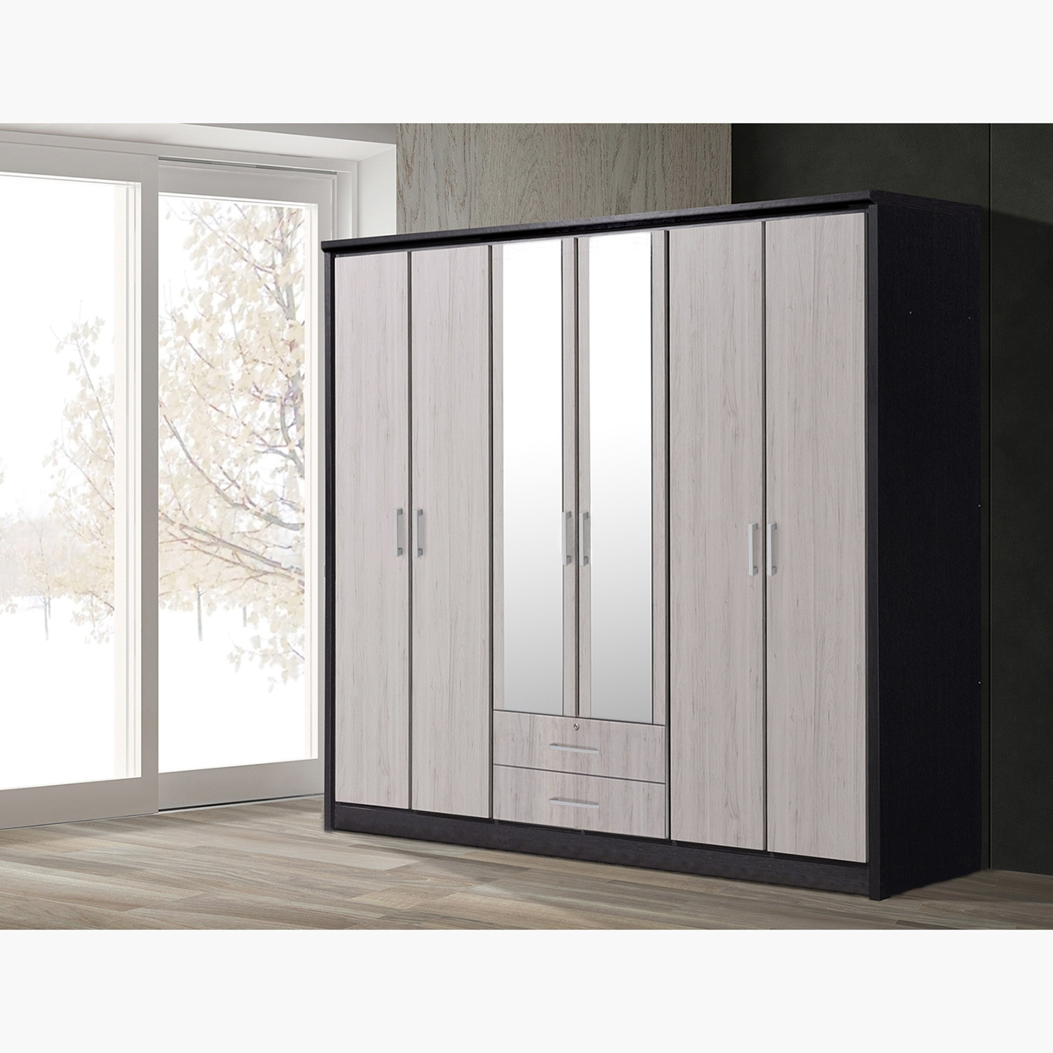 خزانة ملابس 6 أبواب بمرآتين من إيموشن-hbxfurniture-wardrobes-image-1