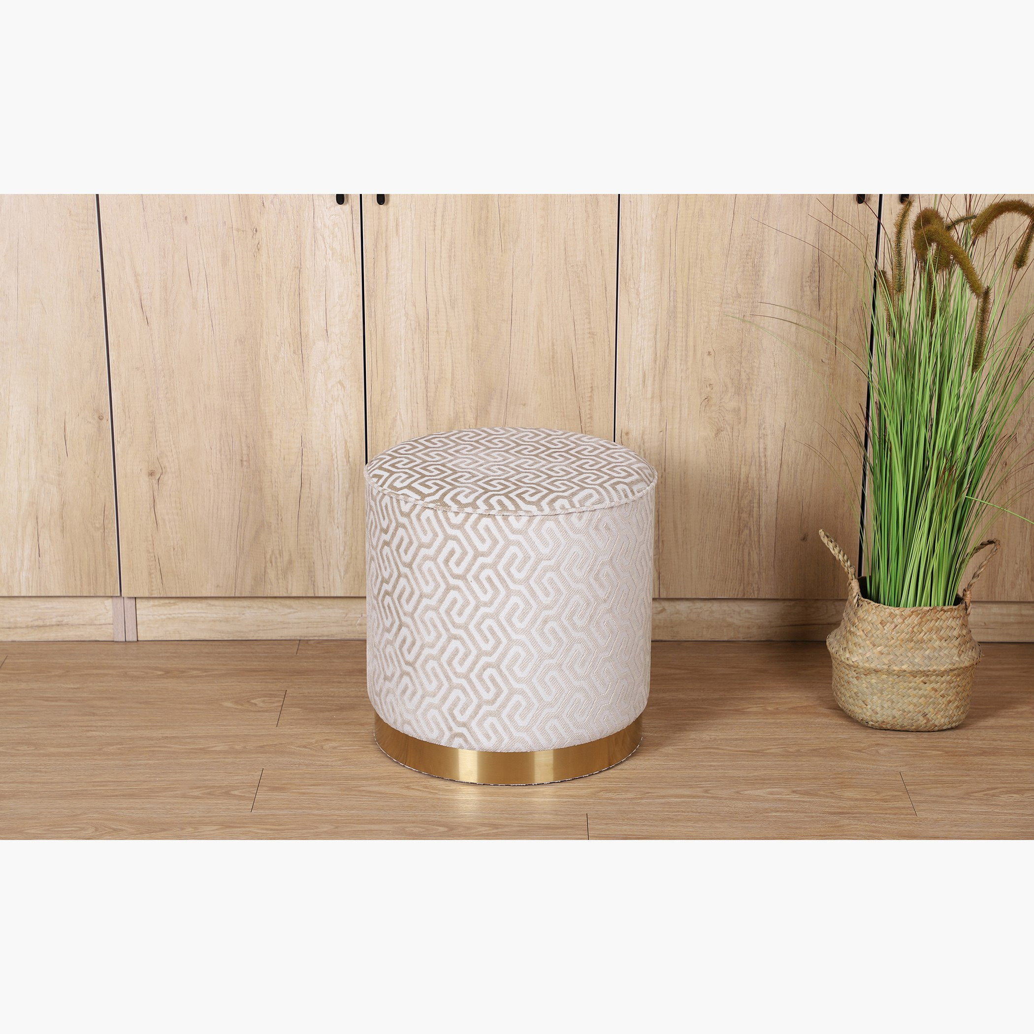 Linz Printed Ottoman - 40x40x44 cm-hbxlivingroom-sofasandarmchairs-ottomansandfootstools-image-1