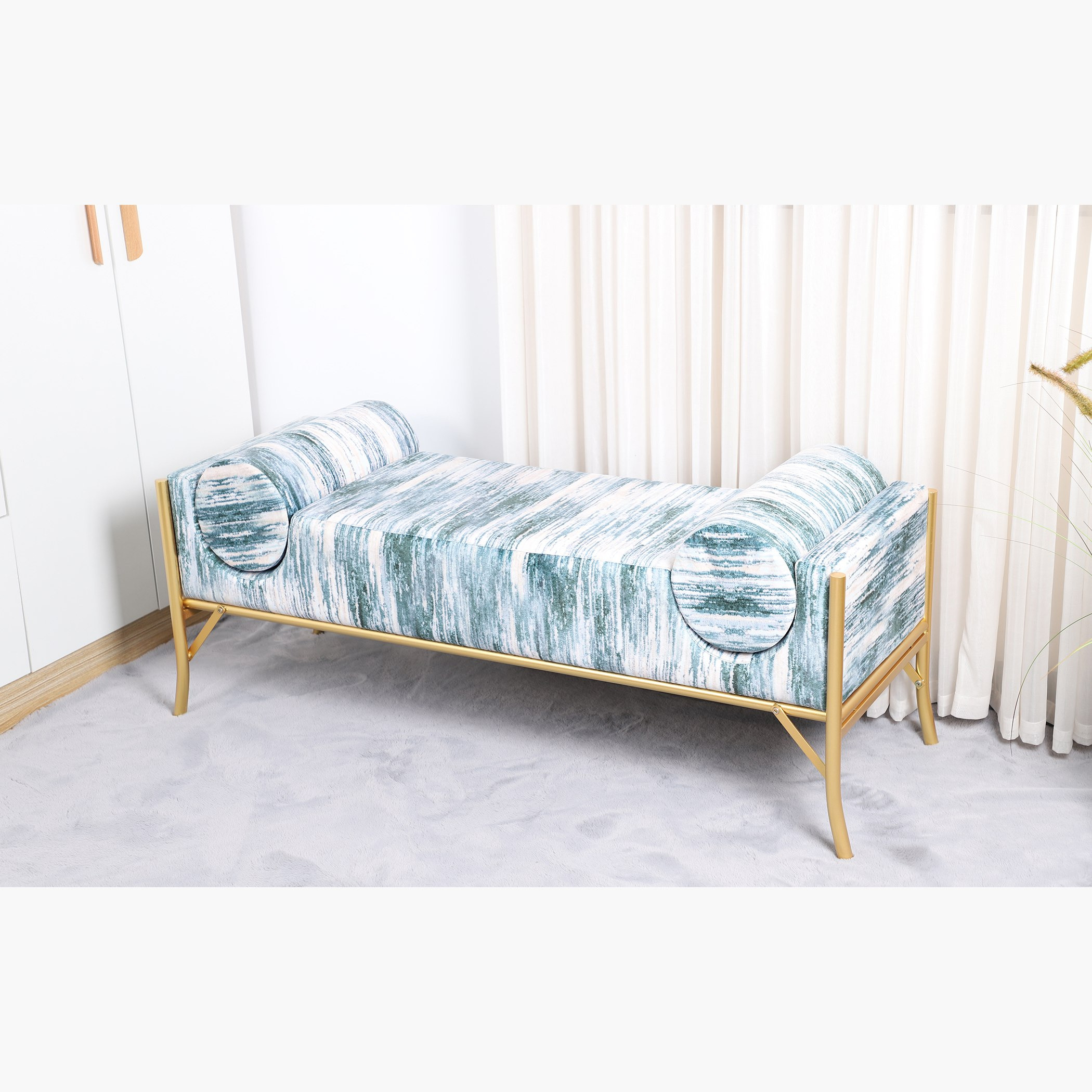 مقعد بنش بطبعات من بريجينز - 124x44x45 سم-hbxfurniture-sofasandarmchairs-benches-image-2