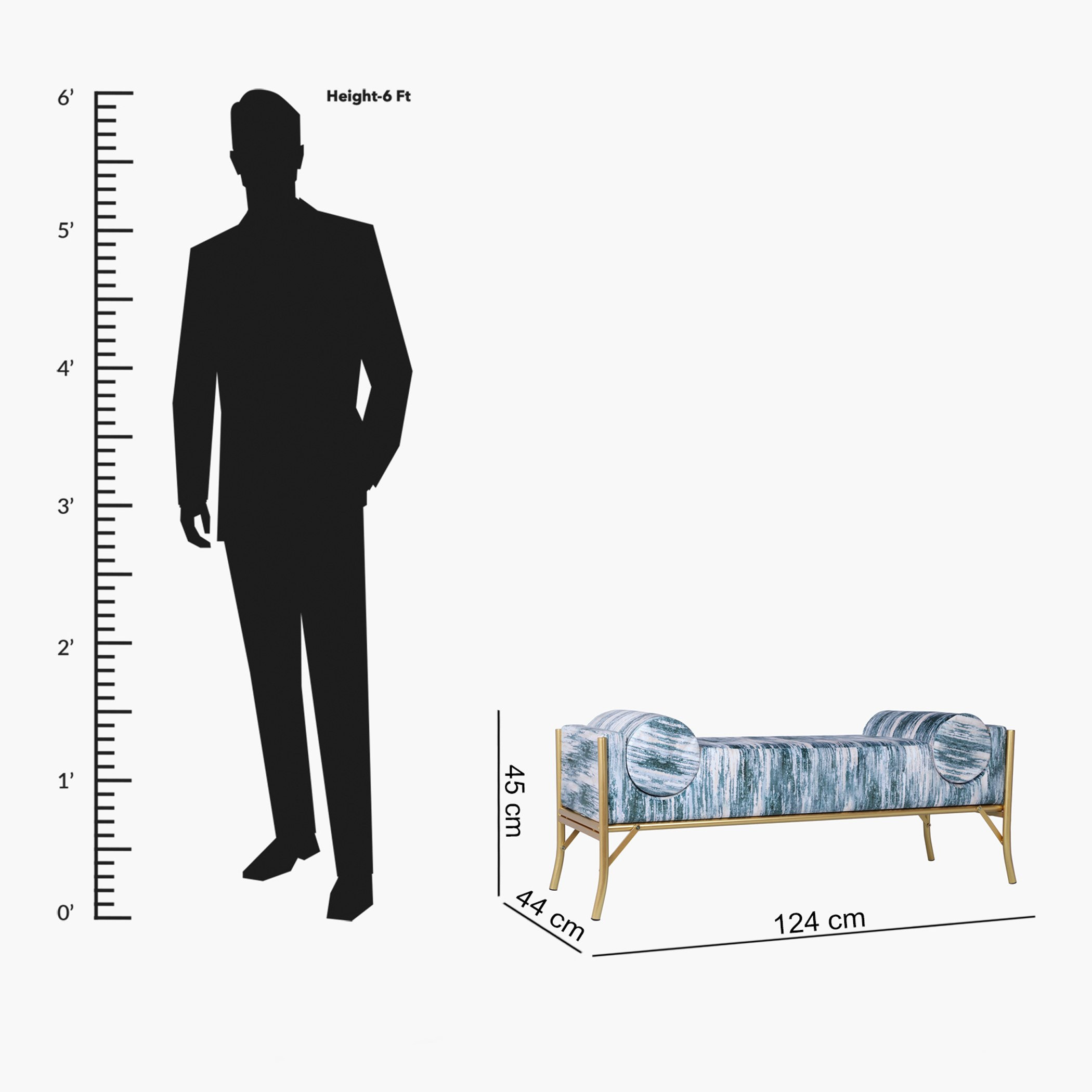 مقعد بنش بطبعات من بريجينز - 124x44x45 سم-hbxfurniture-sofasandarmchairs-benches-image-11