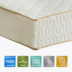 iOrthofit Queen Medical Foam and Bonnell Spring Mattress - 150x200x21 cms